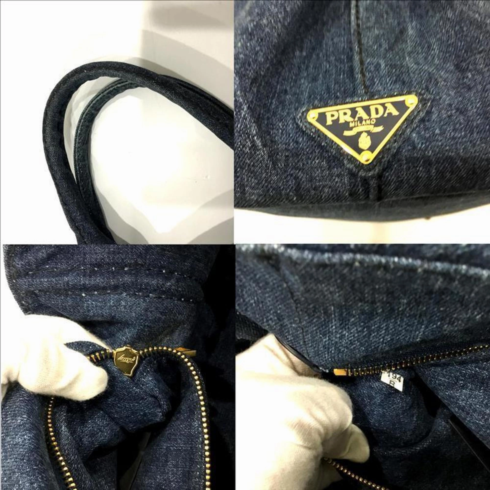 Prada Canapa blue Tote Bag (Pre-Owned)
