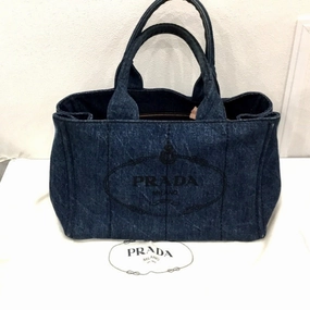 Prada Canapa blue Tote Bag (Pre-Owned)