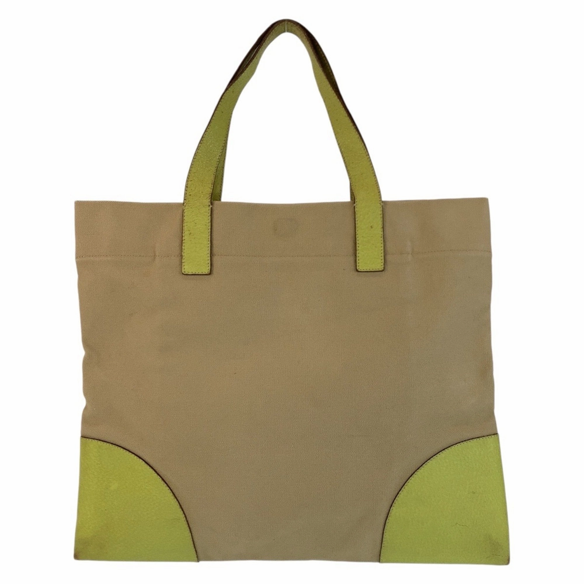 Prada  Canvas Leather Handbag Tote Bag (Pre-Owned)