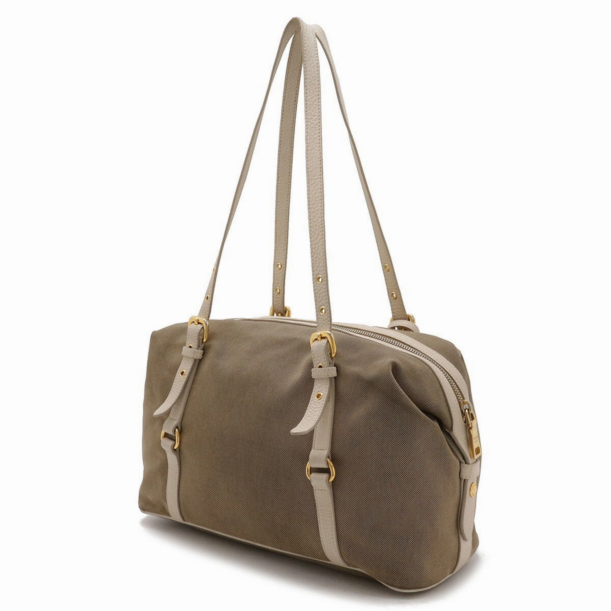 Prada  Canvas Leather Tote Bag (Pre-Owned)