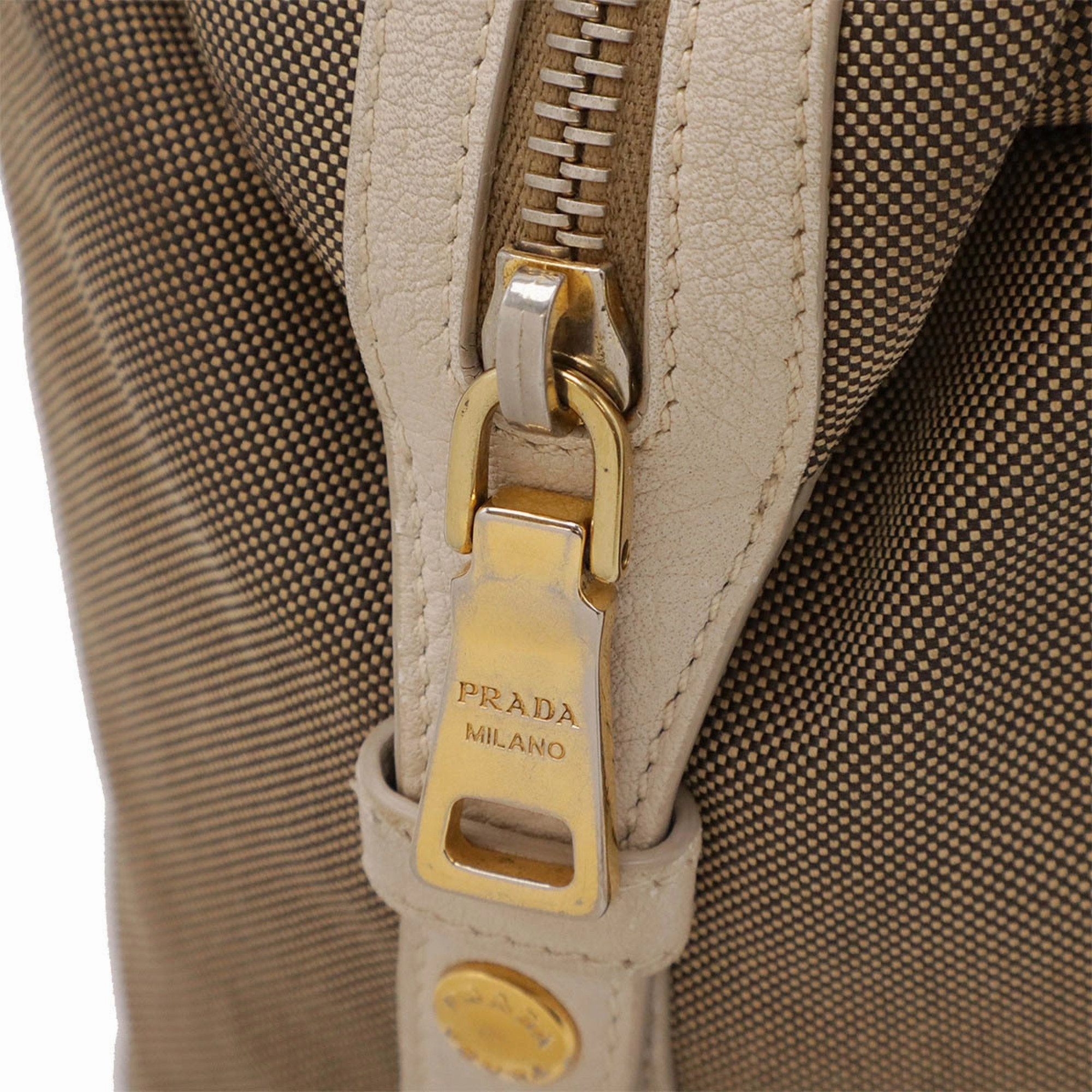 Prada  Canvas Leather Tote Bag (Pre-Owned)