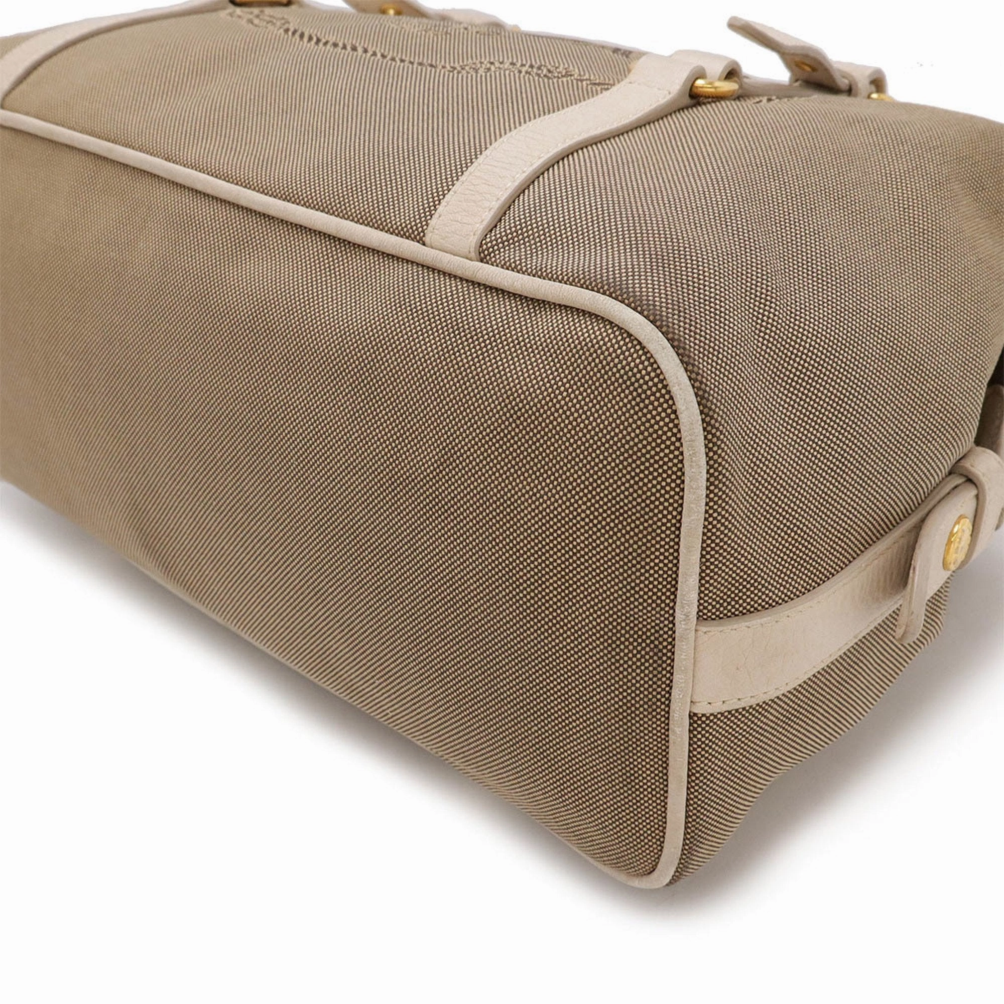 Prada  Canvas Leather Tote Bag (Pre-Owned)