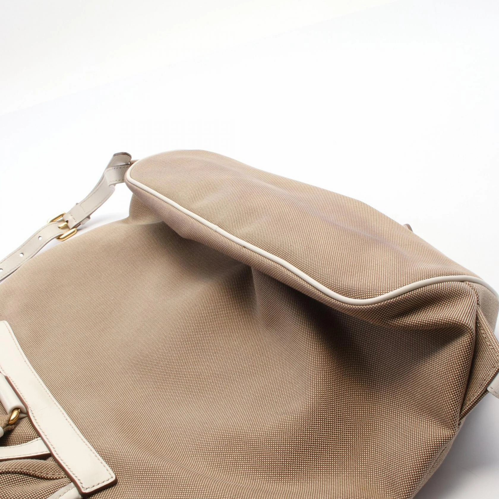 Prada Logo Jacquard Leather Backpack
