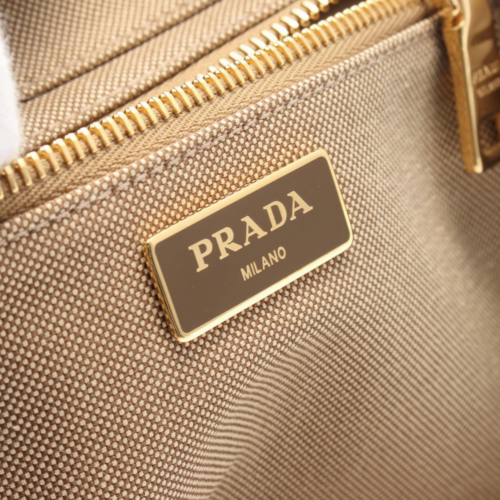 Prada Logo Jacquard Leather Backpack