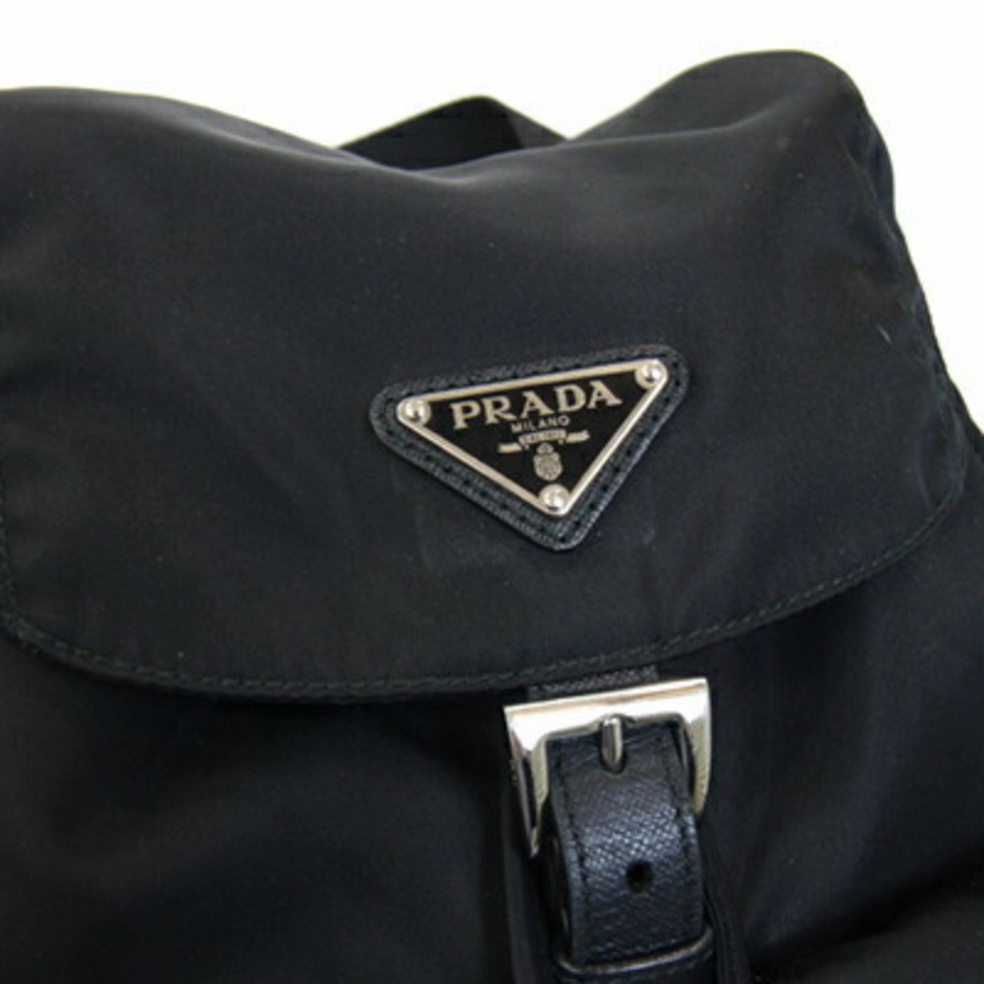 Prada Nylon Leather Backpack (Pre-Owned)
