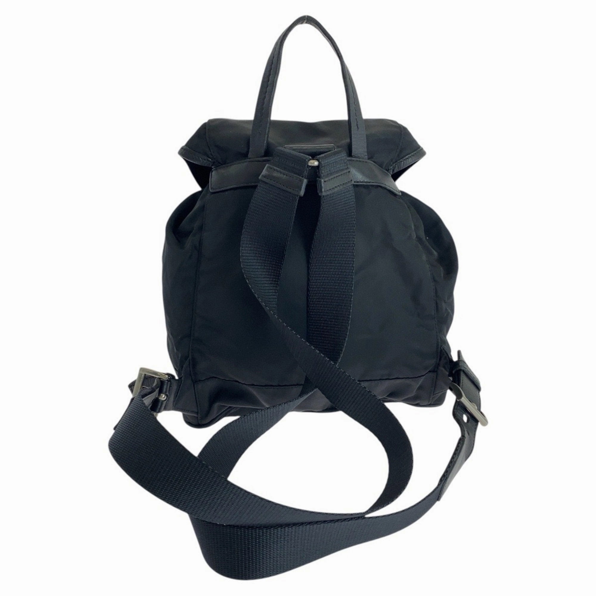 Prada Nylon Leather Backpack (Pre-Owned)
