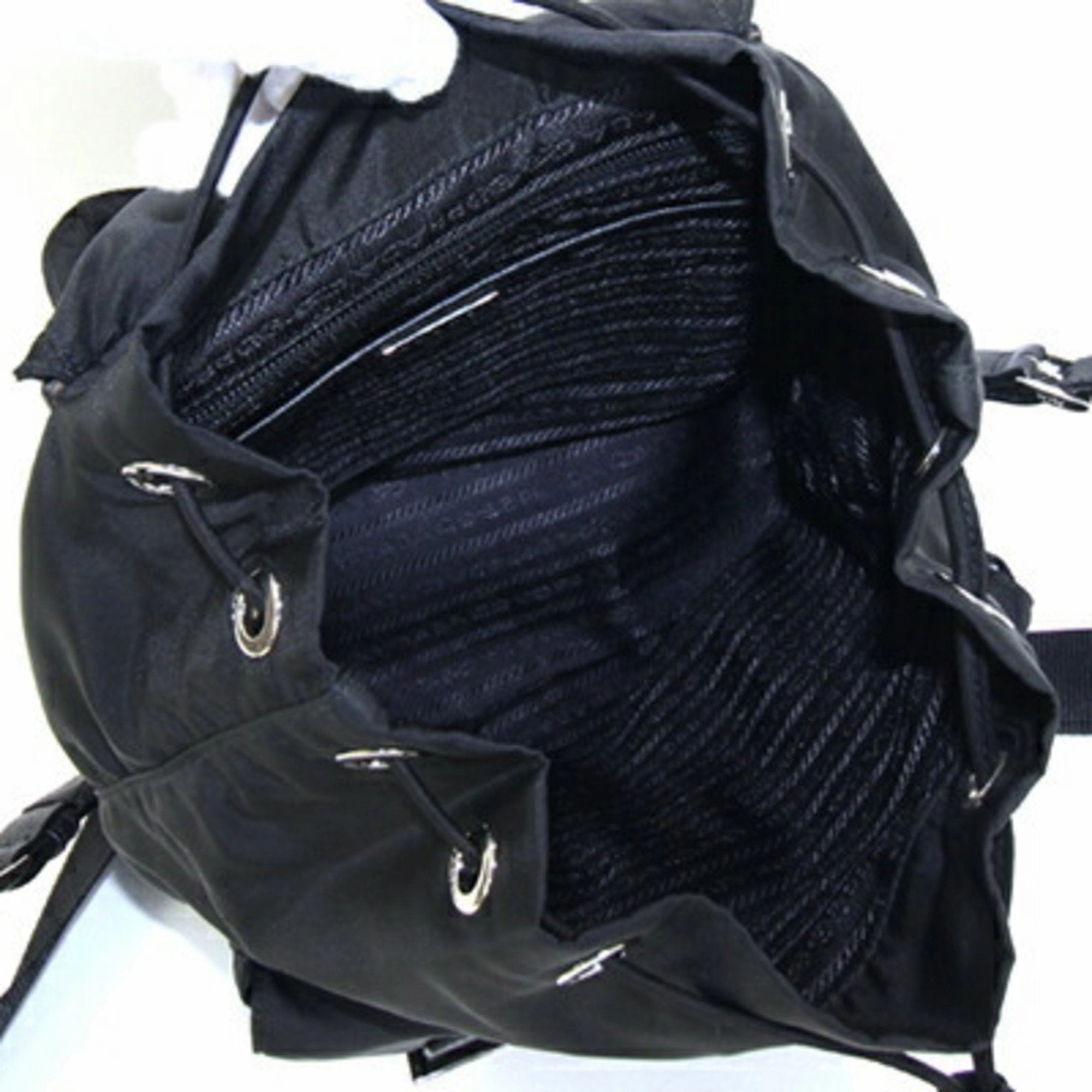 Prada Nylon Leather Backpack (Pre-Owned)