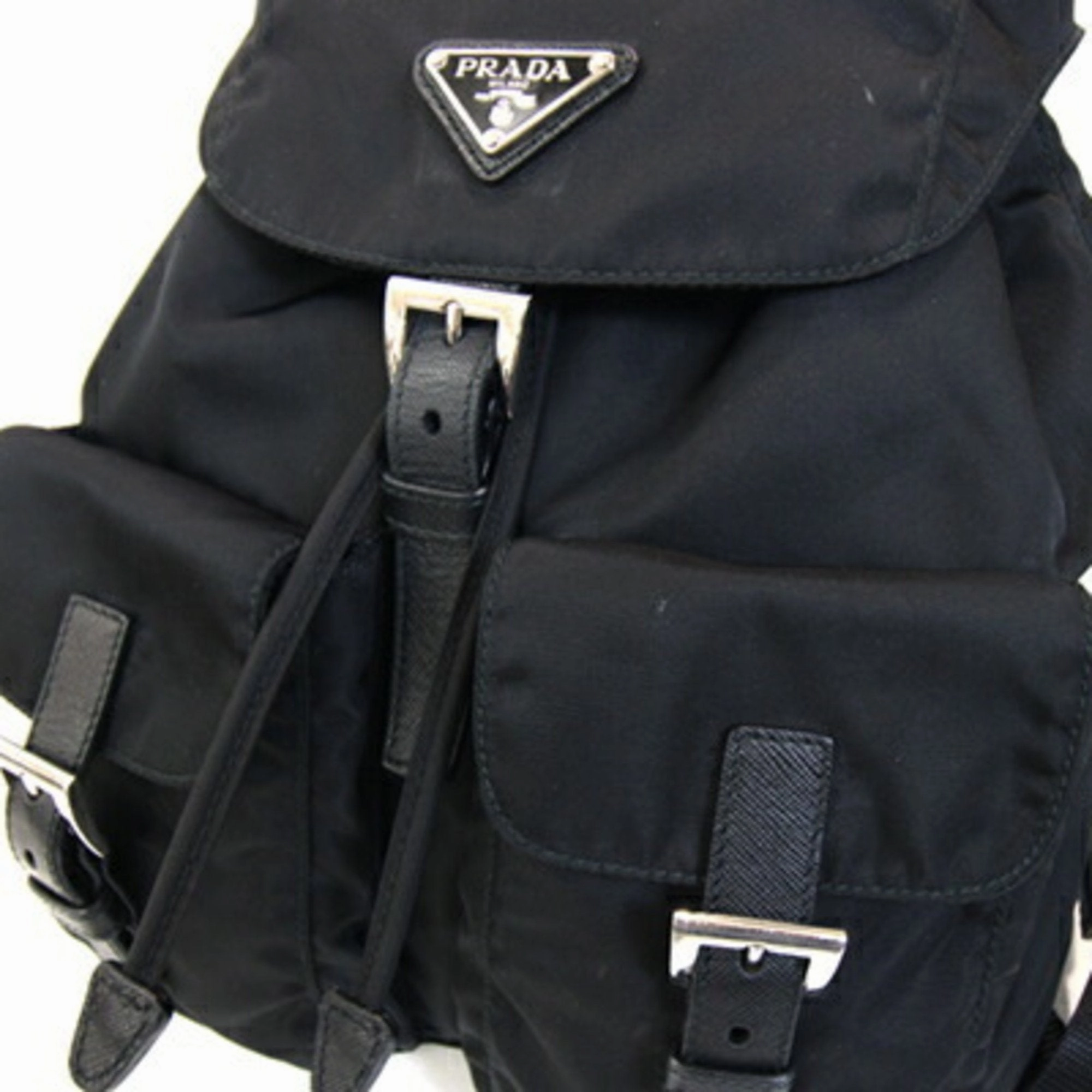 Prada Nylon Leather Backpack (Pre-Owned)