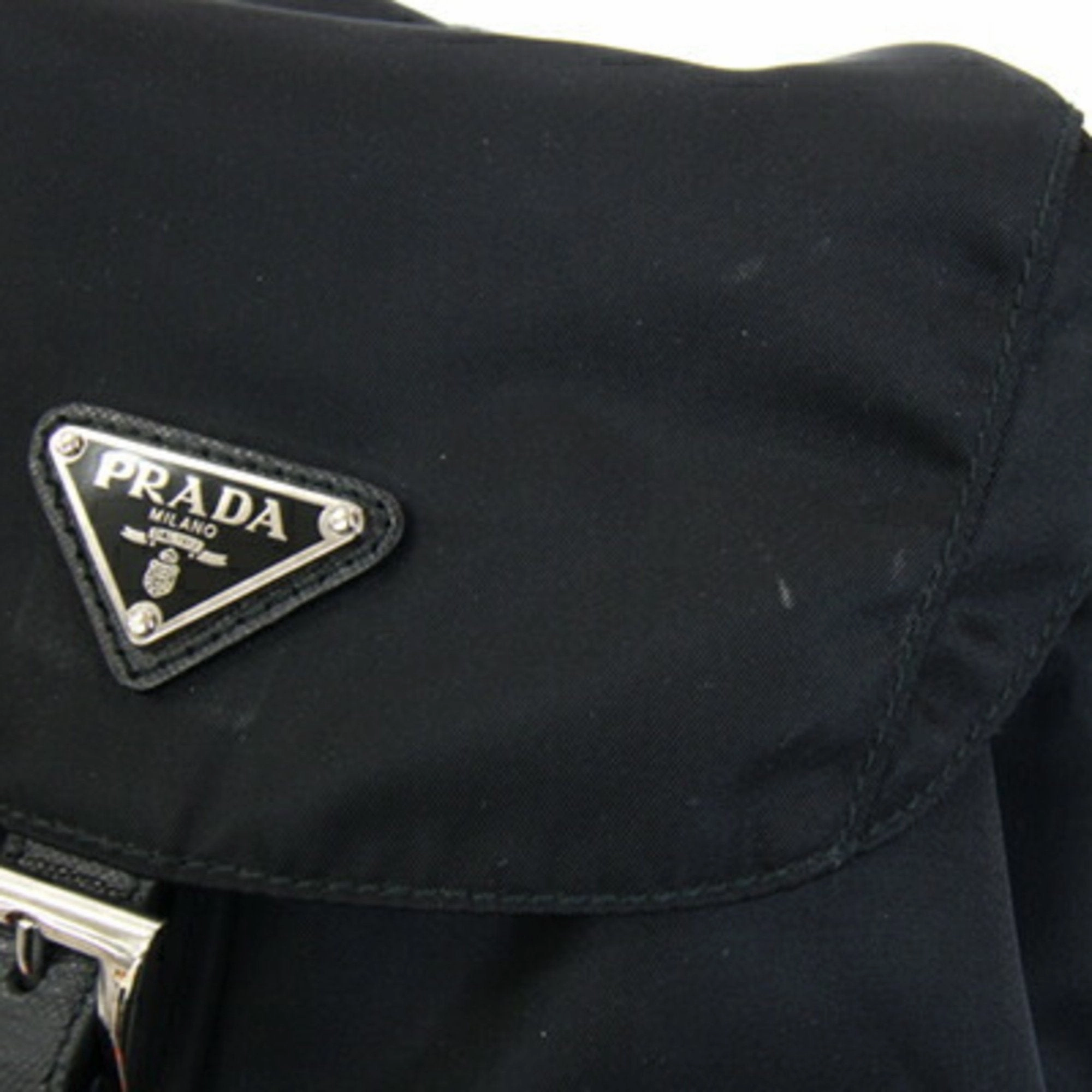 Prada Nylon Leather Backpack (Pre-Owned)