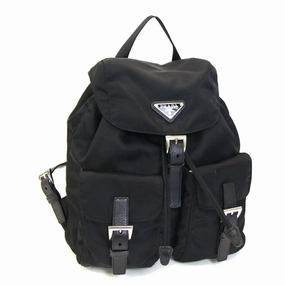 Prada Nylon Leather Backpack (Pre-Owned)