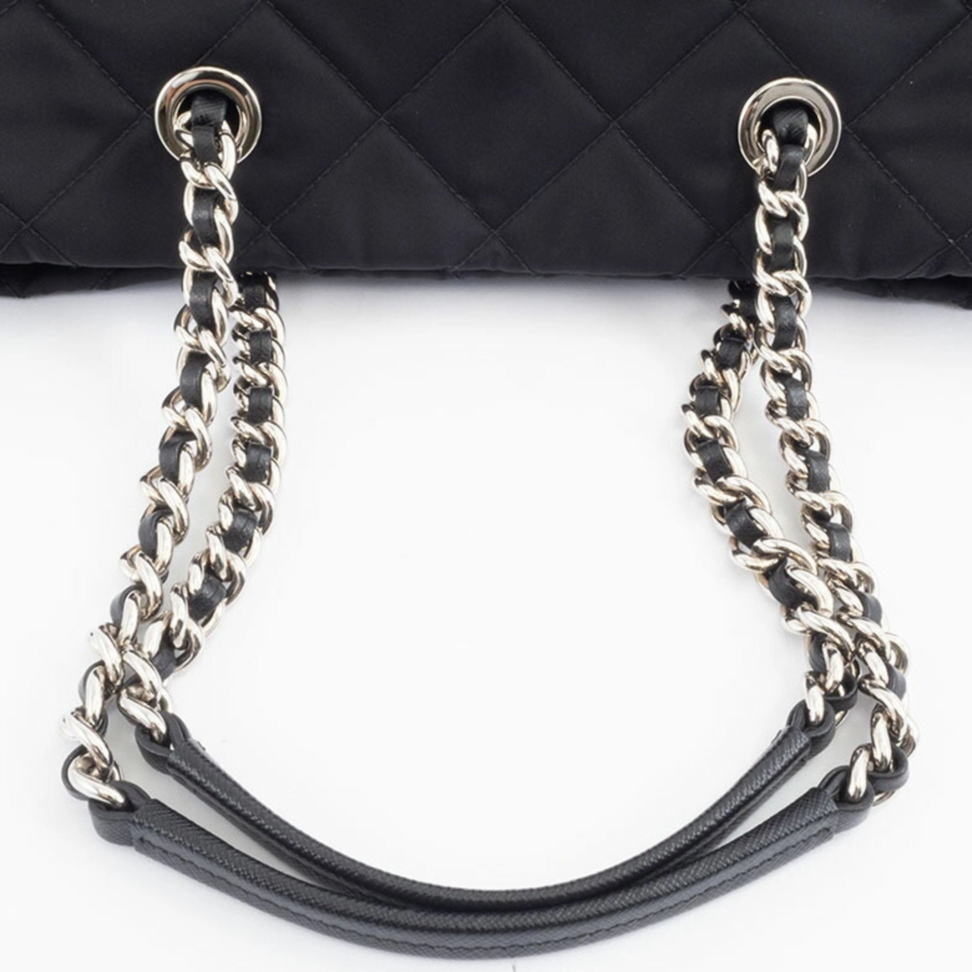 Prada Nylon Leather Tote Bag (Pre-Owned)