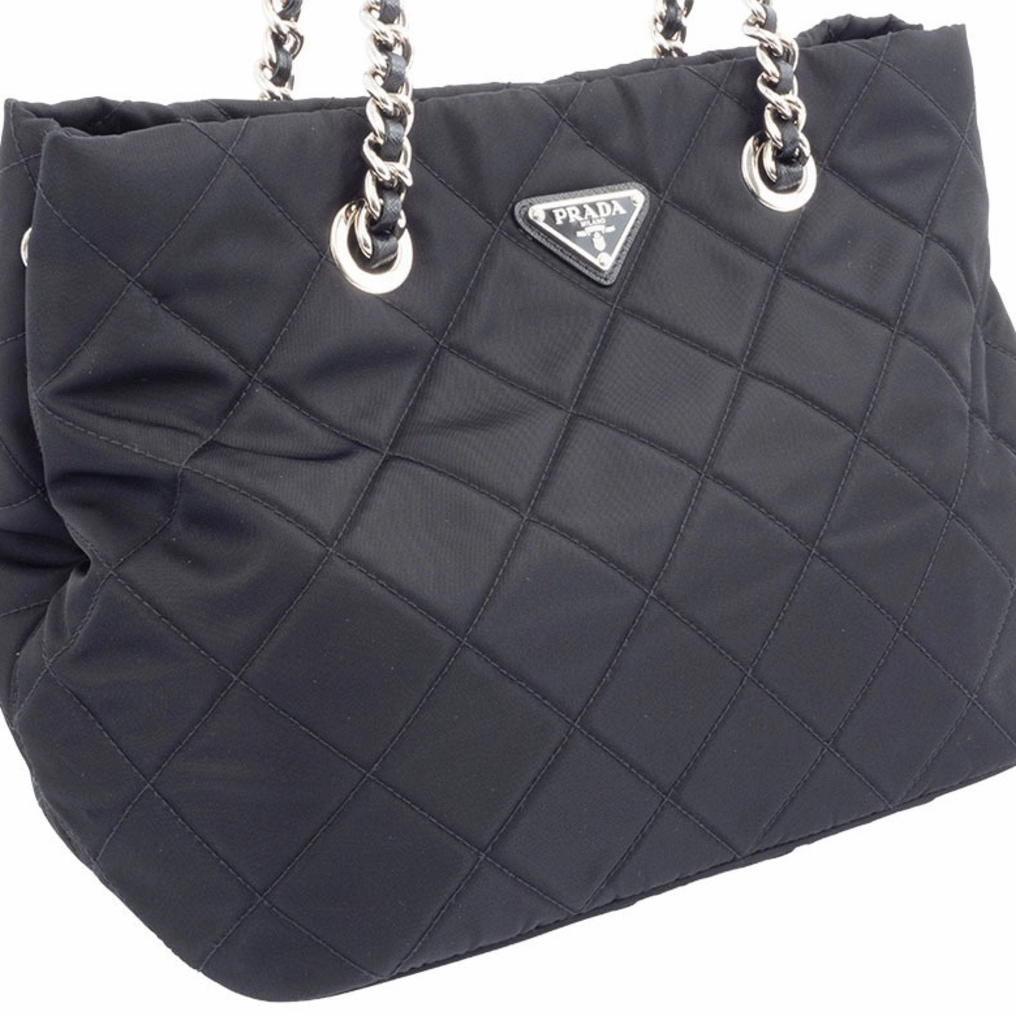 Prada Nylon Leather Tote Bag (Pre-Owned)