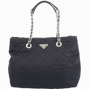 Prada Nylon Leather Tote Bag (Pre-Owned)