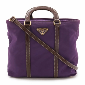Prada  Nylon Patent Leather Handbag Shoulder Bag Tote Bag (Pre-Owned)
