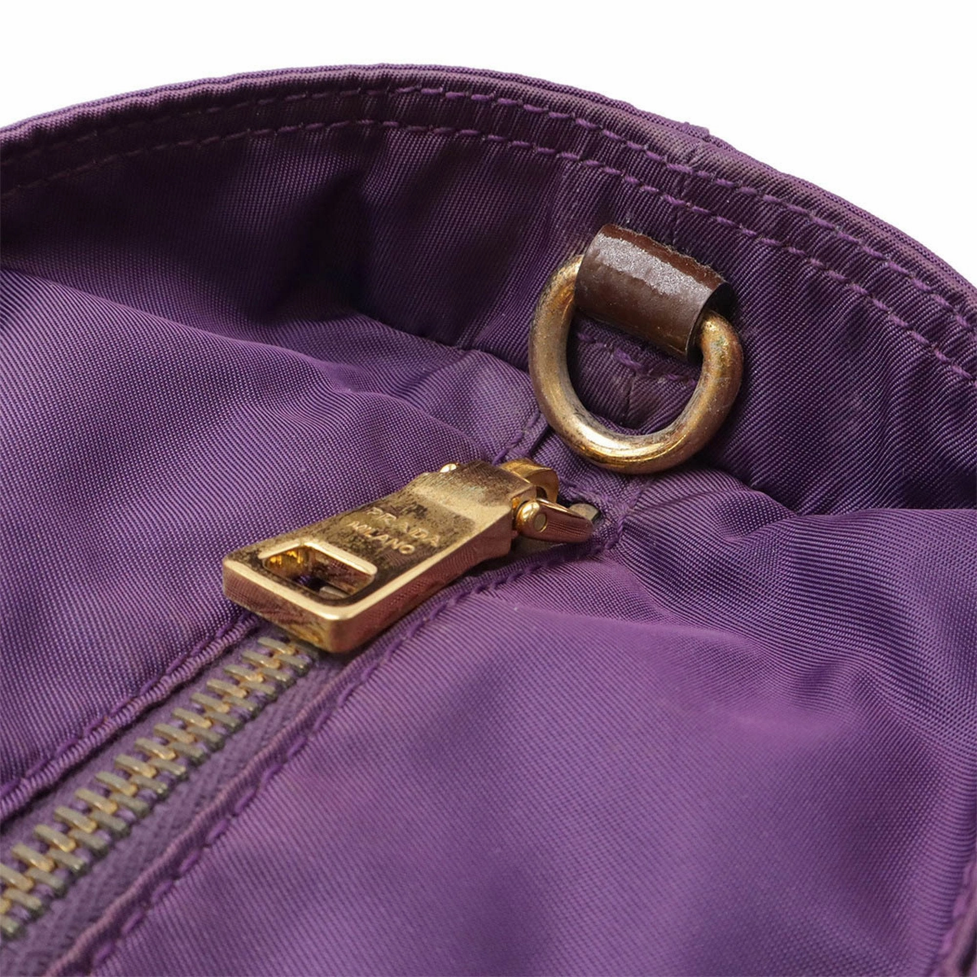 Prada  Nylon Patent Leather Handbag Shoulder Bag Tote Bag (Pre-Owned)