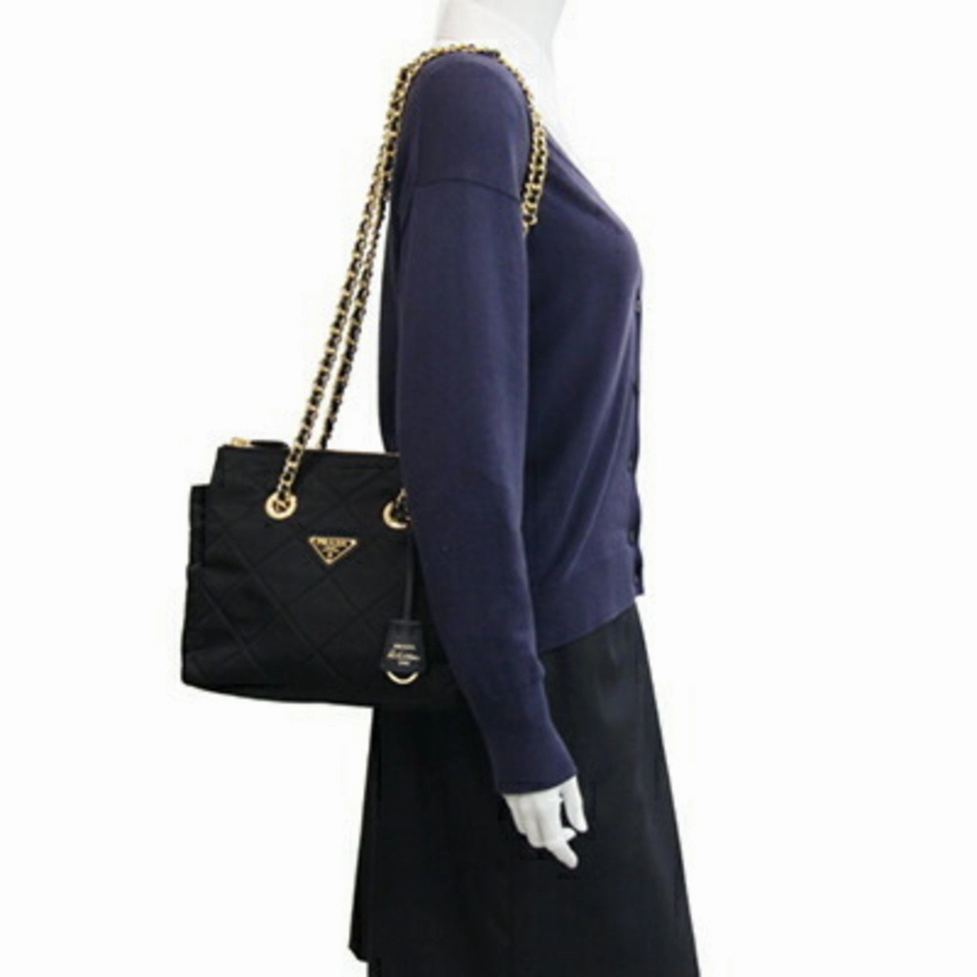 Prada Polyamide Leather Tote Bag (Pre-Owned)