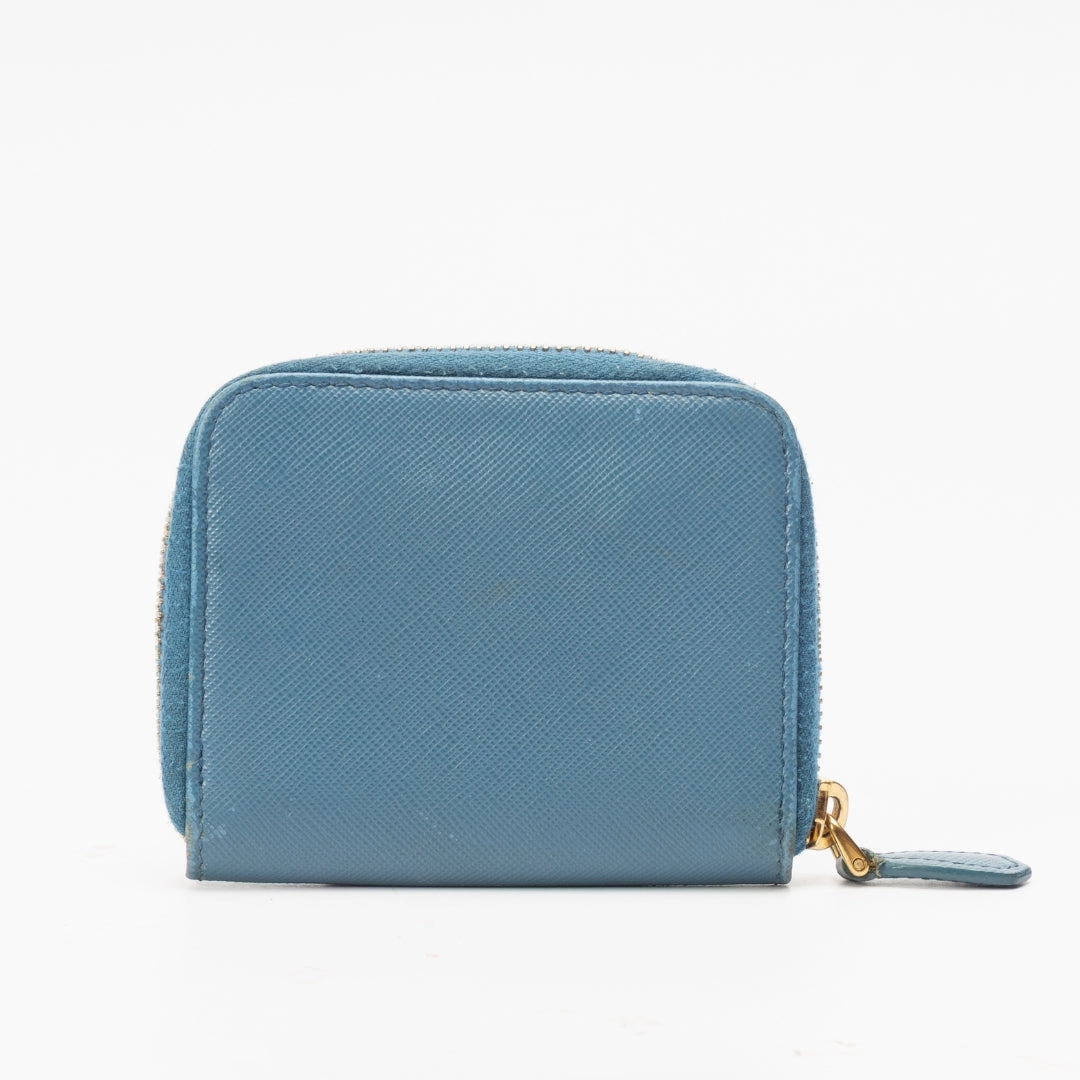 Prada Saffiano Leather Small Zip Around Wallet