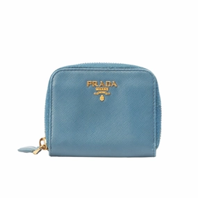 Prada Saffiano Leather Small Zip Around Wallet