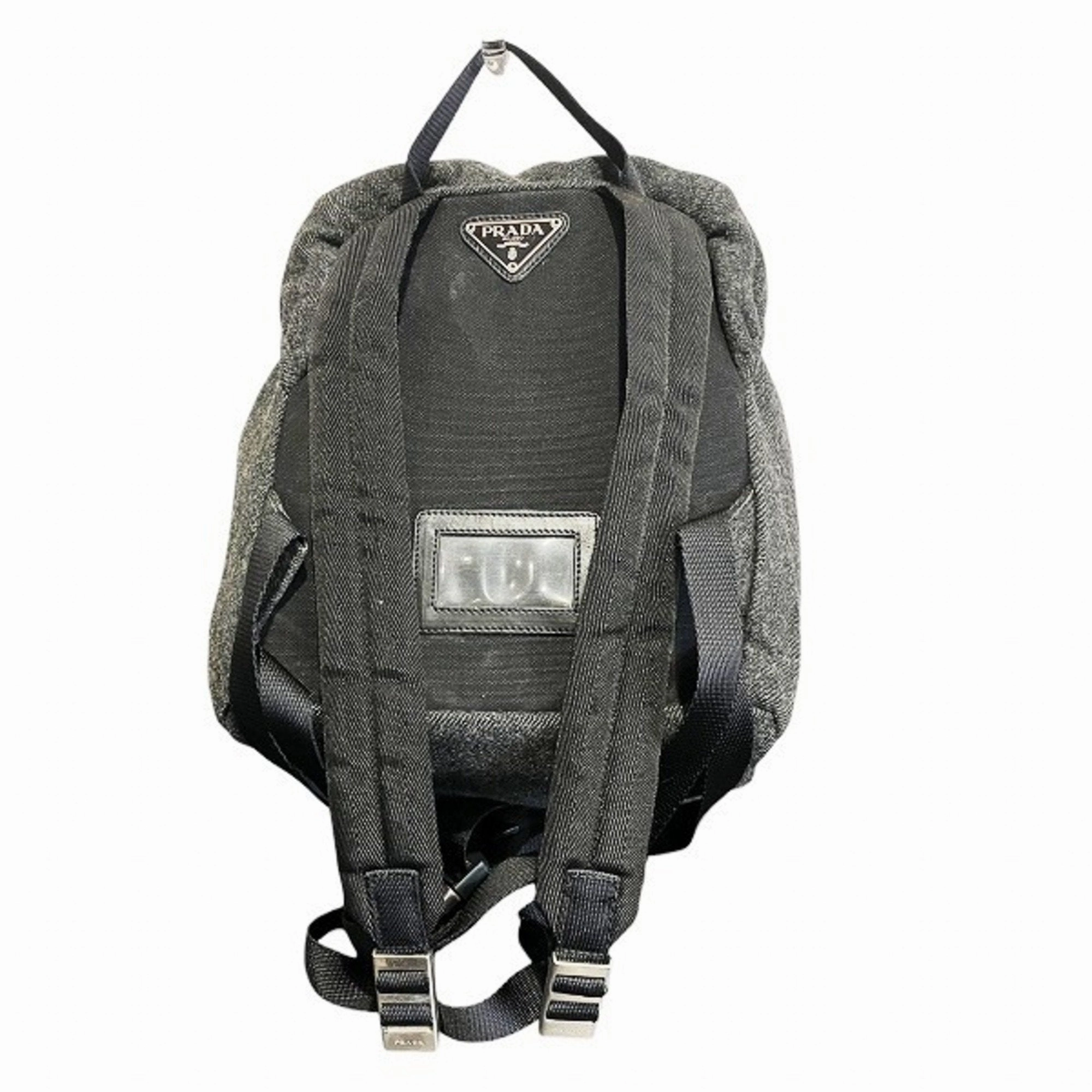 Prada Wool Canvas Backpack (Pre-Owned)