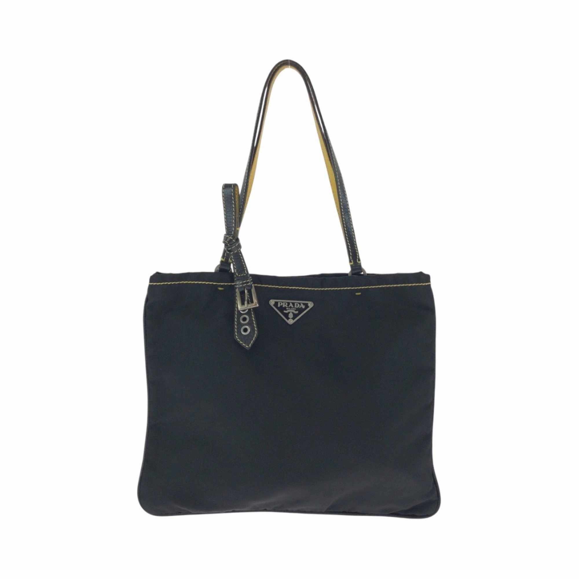 Prada yellow Nylon Handbag Tote Bag (Pre-Owned)