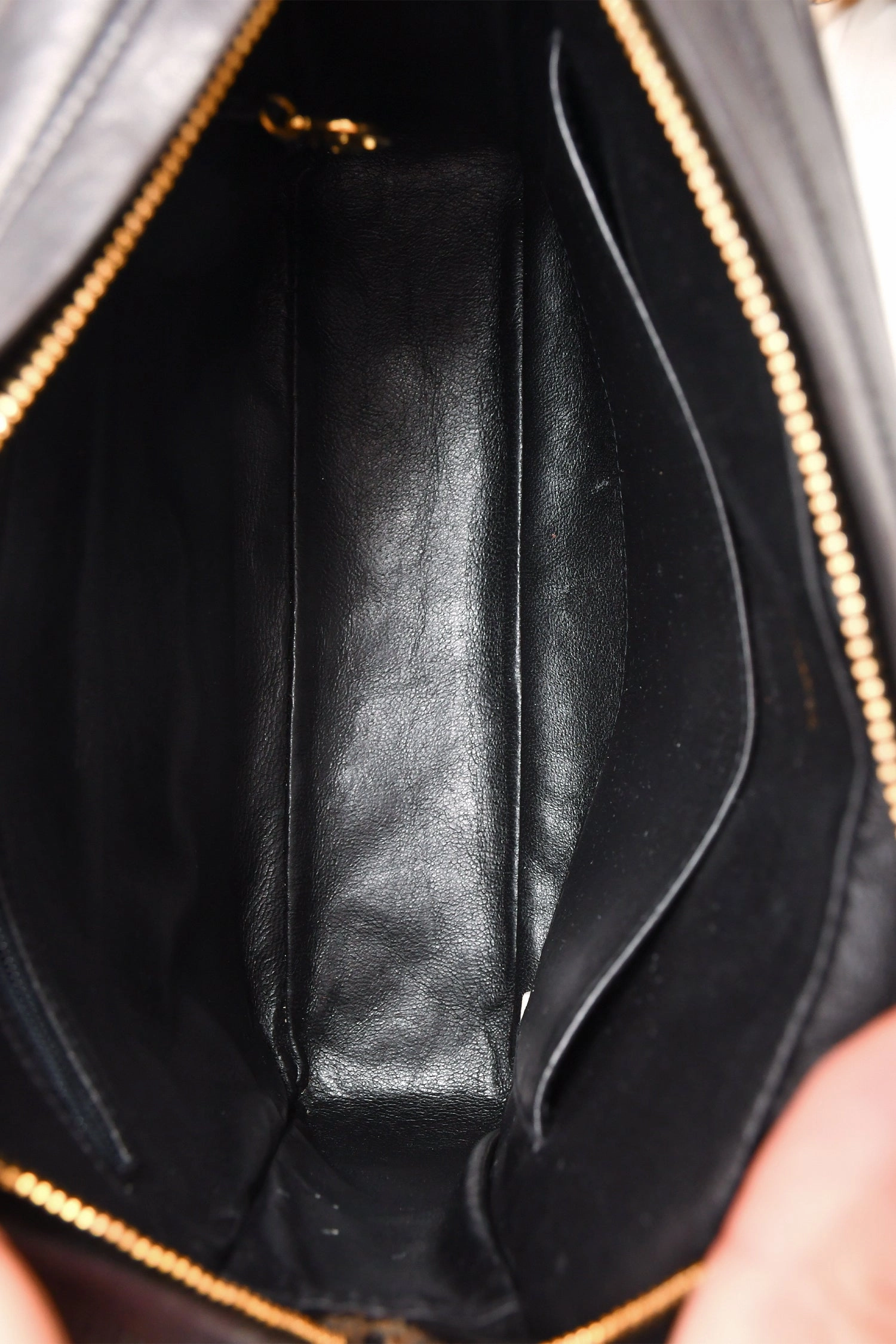 Pre-Loved Chanel 1991-4 Black Leather Quilted Turn Lock Camera Crossbody