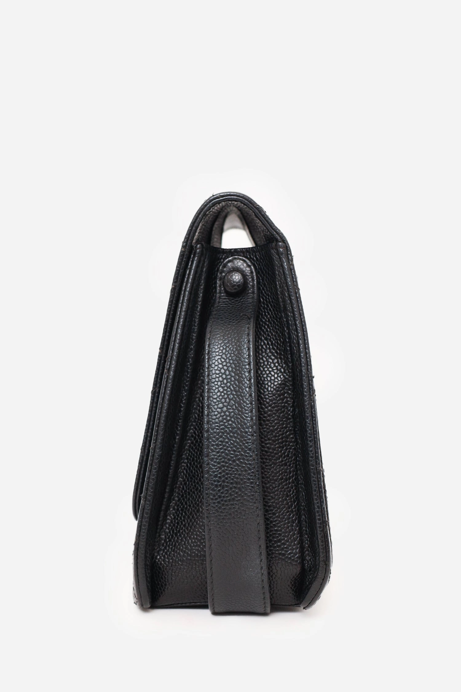 Pre-Loved Chanel 1997-99 Black Caviar CC Turn Lock Flap Bag