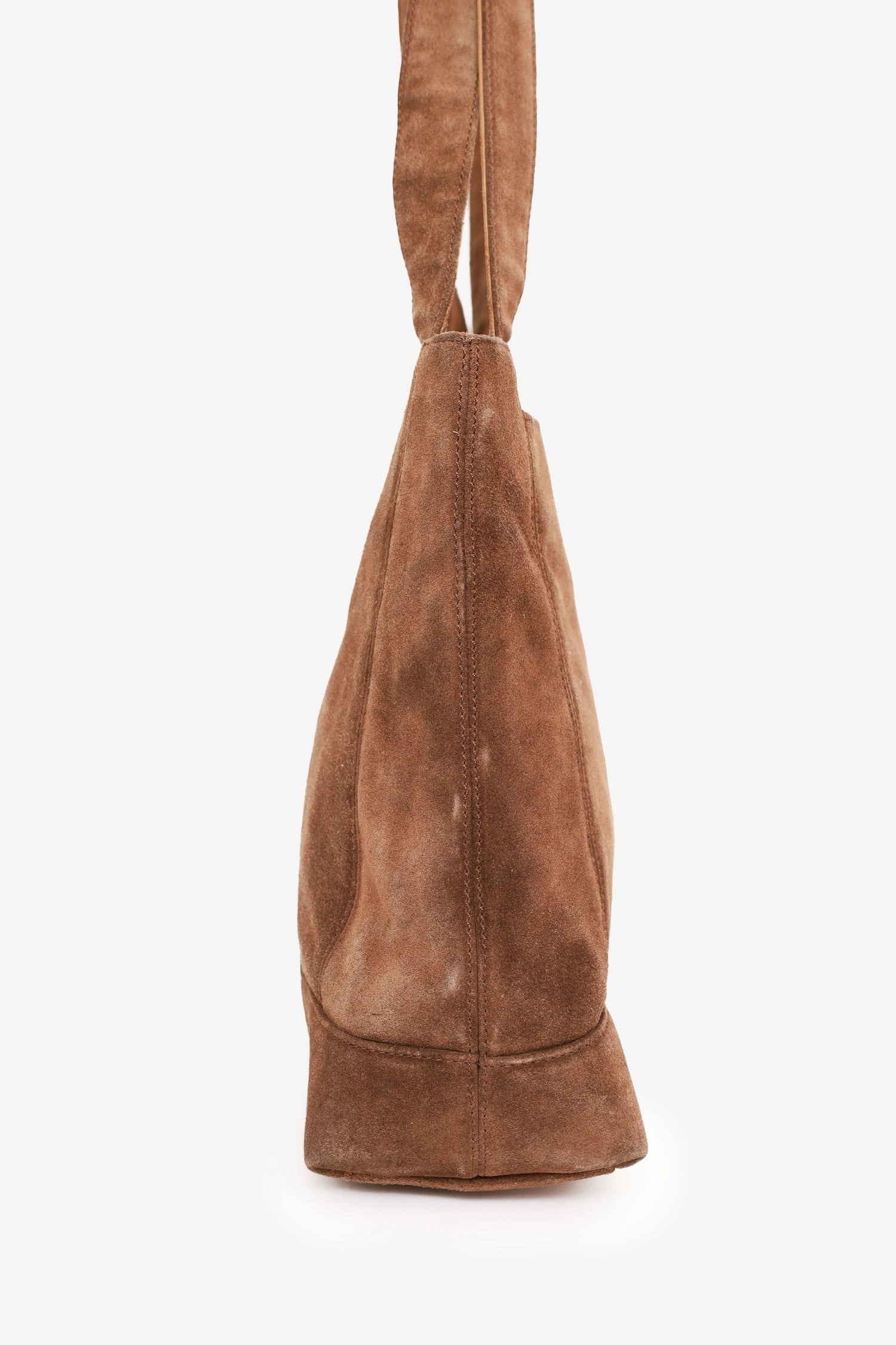 Pre-Loved Chanel 1997-99 Brown Suede CC Embroidered Tote Bag
