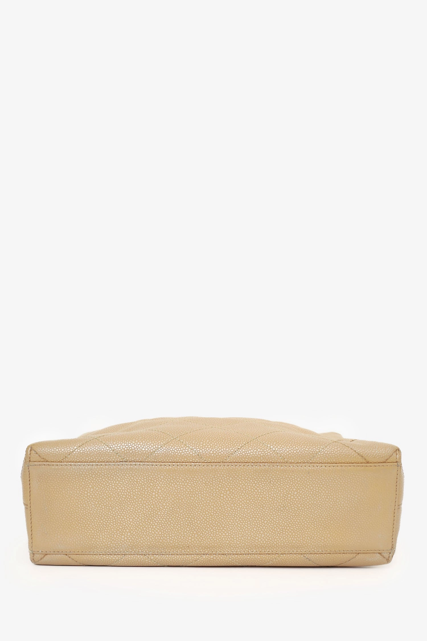 Pre-Loved Chanel 2000-02 Beige Caviar Leather Coco Mark Shoulder Bag
