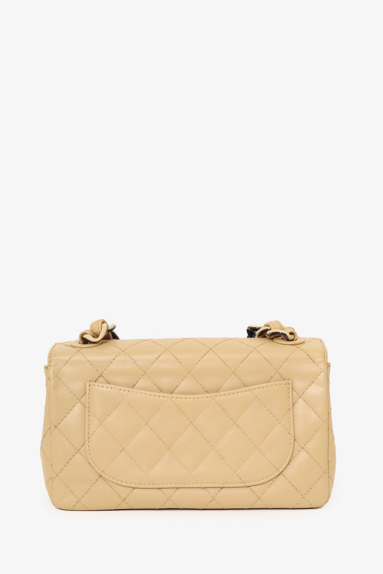 Pre-Loved Chanel 2000-2002 Cream Quilted Lambskin Mini Flap Bag