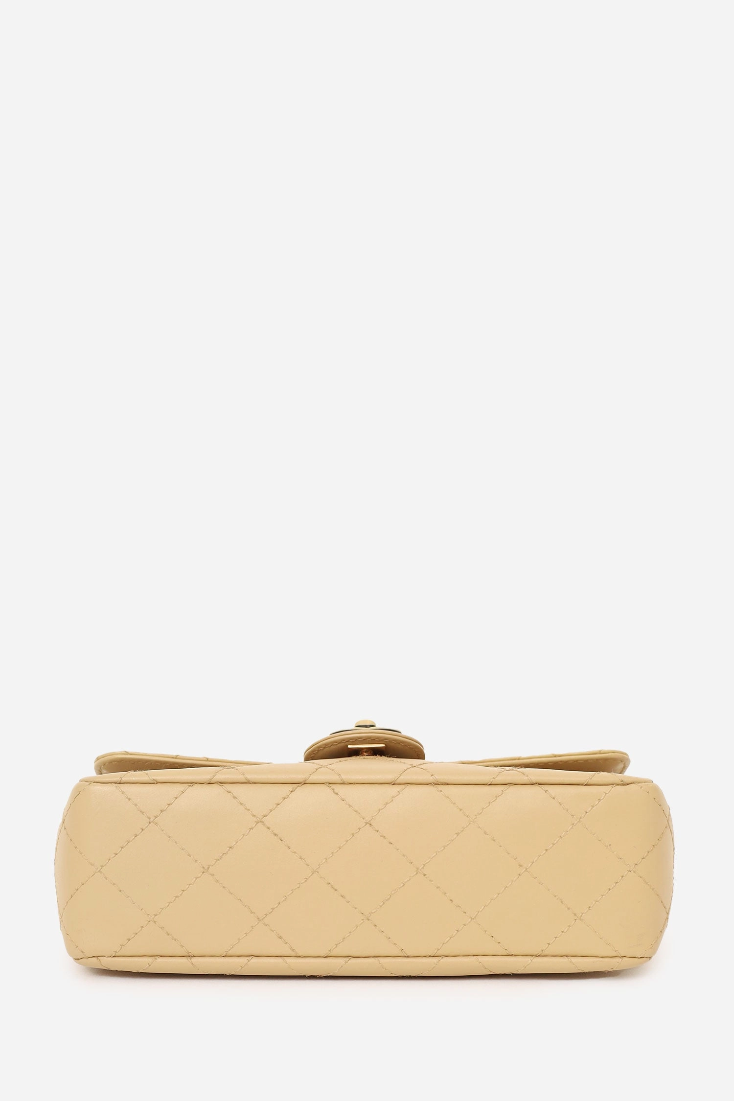 Pre-Loved Chanel 2000-2002 Cream Quilted Lambskin Mini Flap Bag