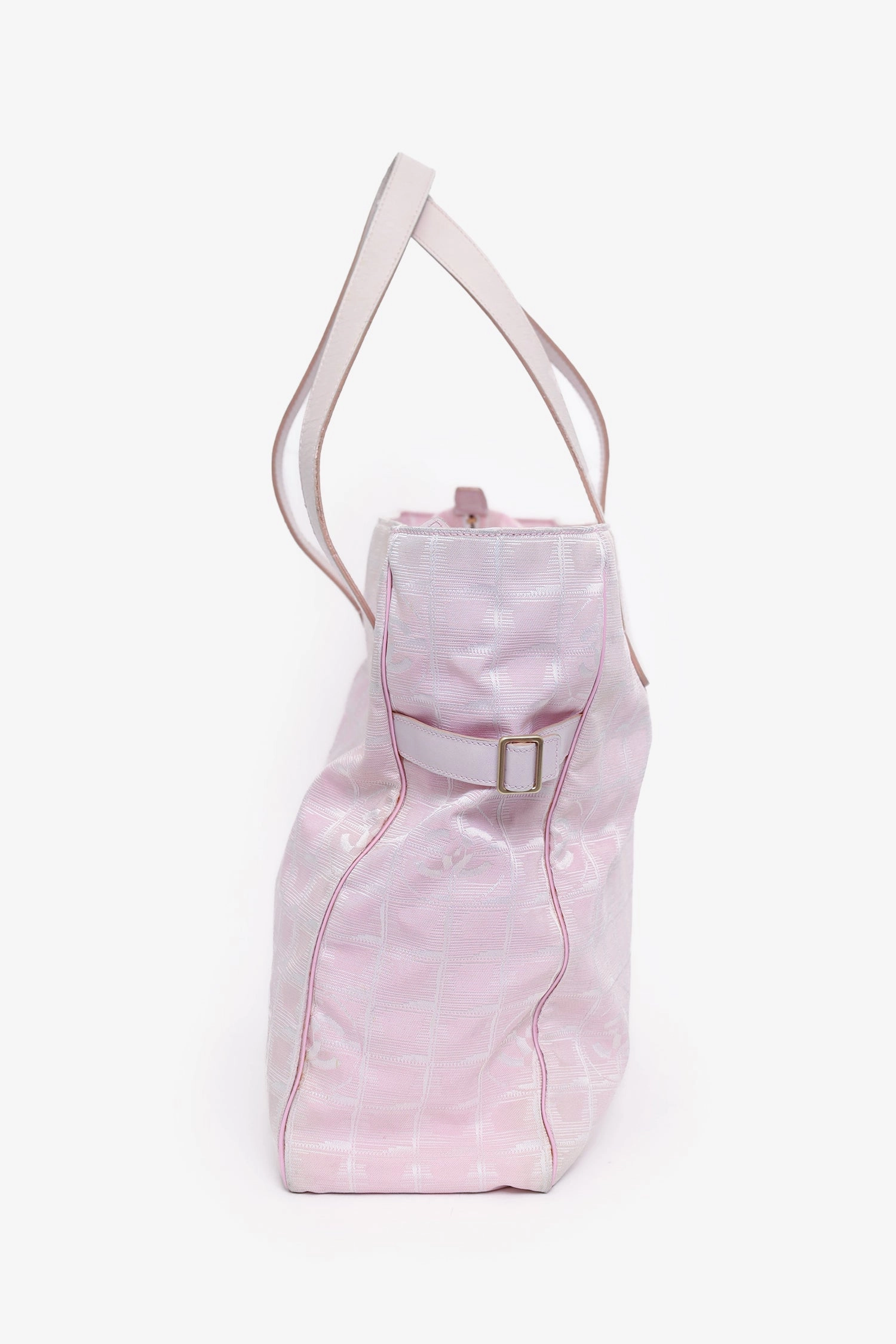 Pre-Loved Chanel 2002-03 Pink Canvas Travel Ligne Tote