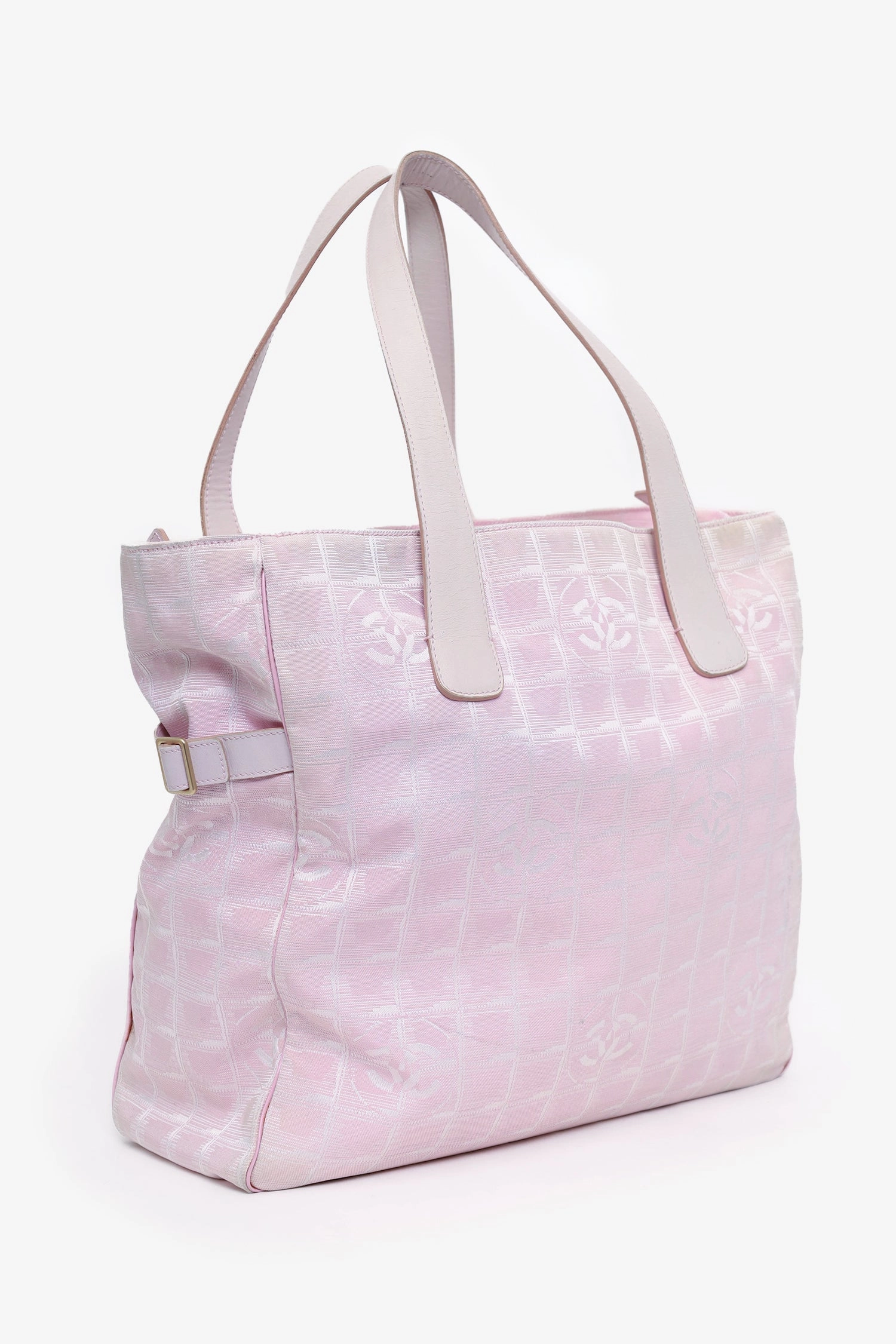 Pre-Loved Chanel 2002-03 Pink Canvas Travel Ligne Tote