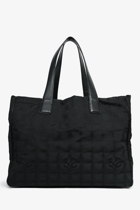 Pre-Loved Chanel 2004/05 Black Canvas CC Tote Bag