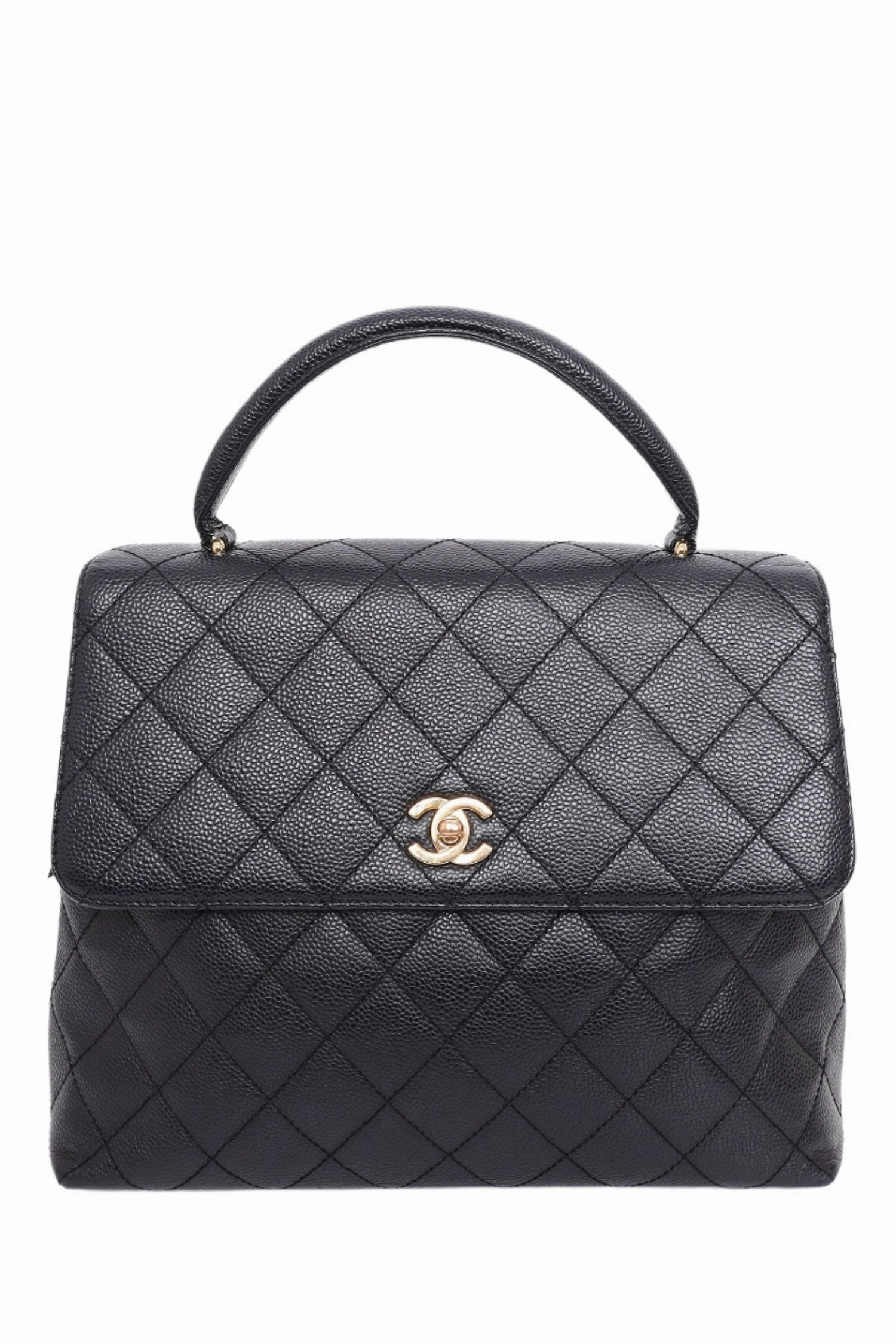 Pre-Loved Chanel 2005-06 Black Caviar Leather Kelly Top Handle Bag