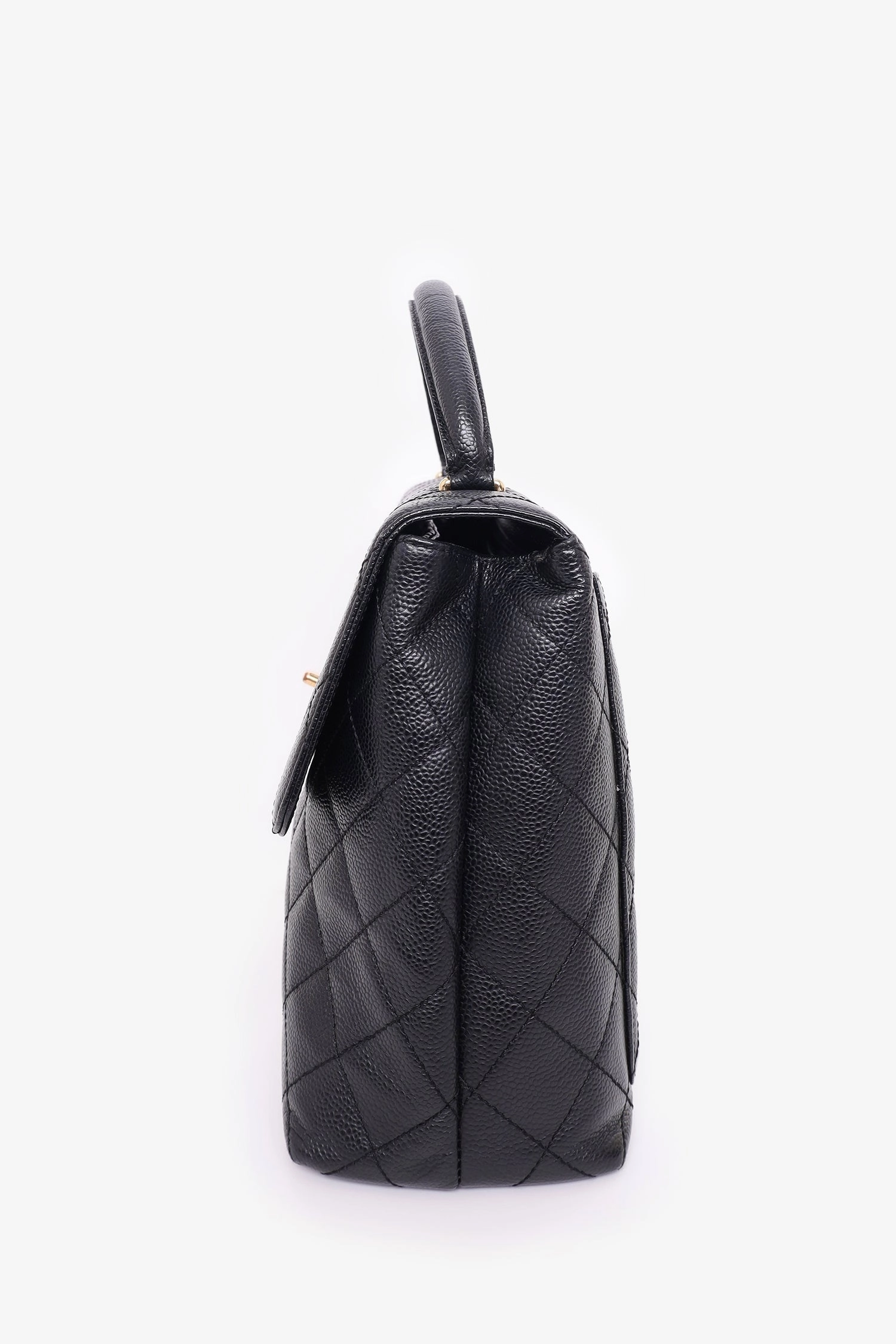 Pre-Loved Chanel 2005-06 Black Caviar Leather Kelly Top Handle Bag