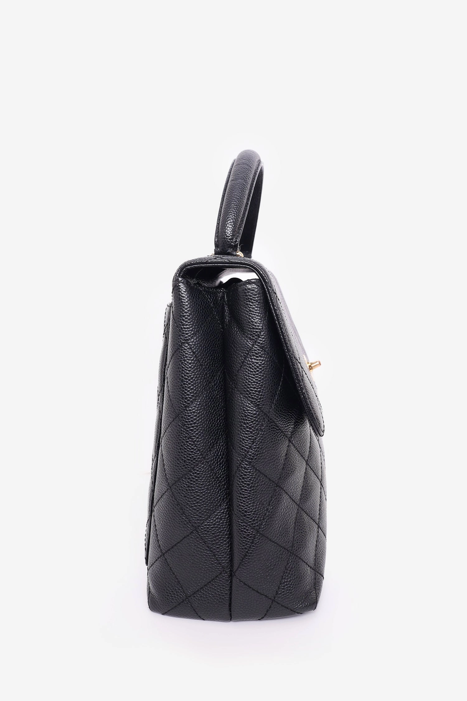 Pre-Loved Chanel 2005-06 Black Caviar Leather Kelly Top Handle Bag
