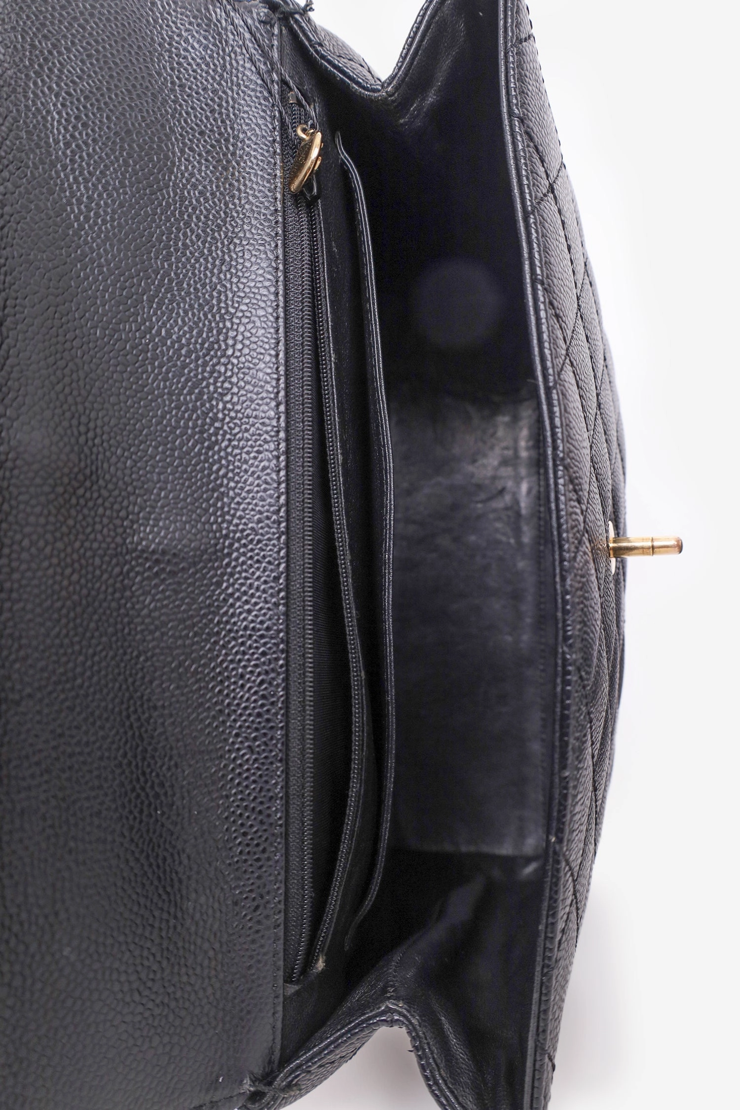 Pre-Loved Chanel 2005-06 Black Caviar Leather Kelly Top Handle Bag