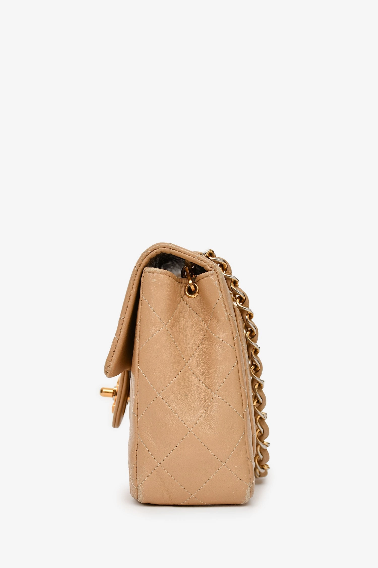 Pre-Loved Chanel 2005/2006 Beige Lambskin Mini Flap (As Is)