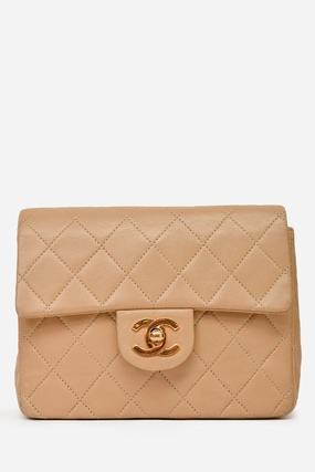 Pre-Loved Chanel 2005/2006 Beige Lambskin Mini Flap (As Is)