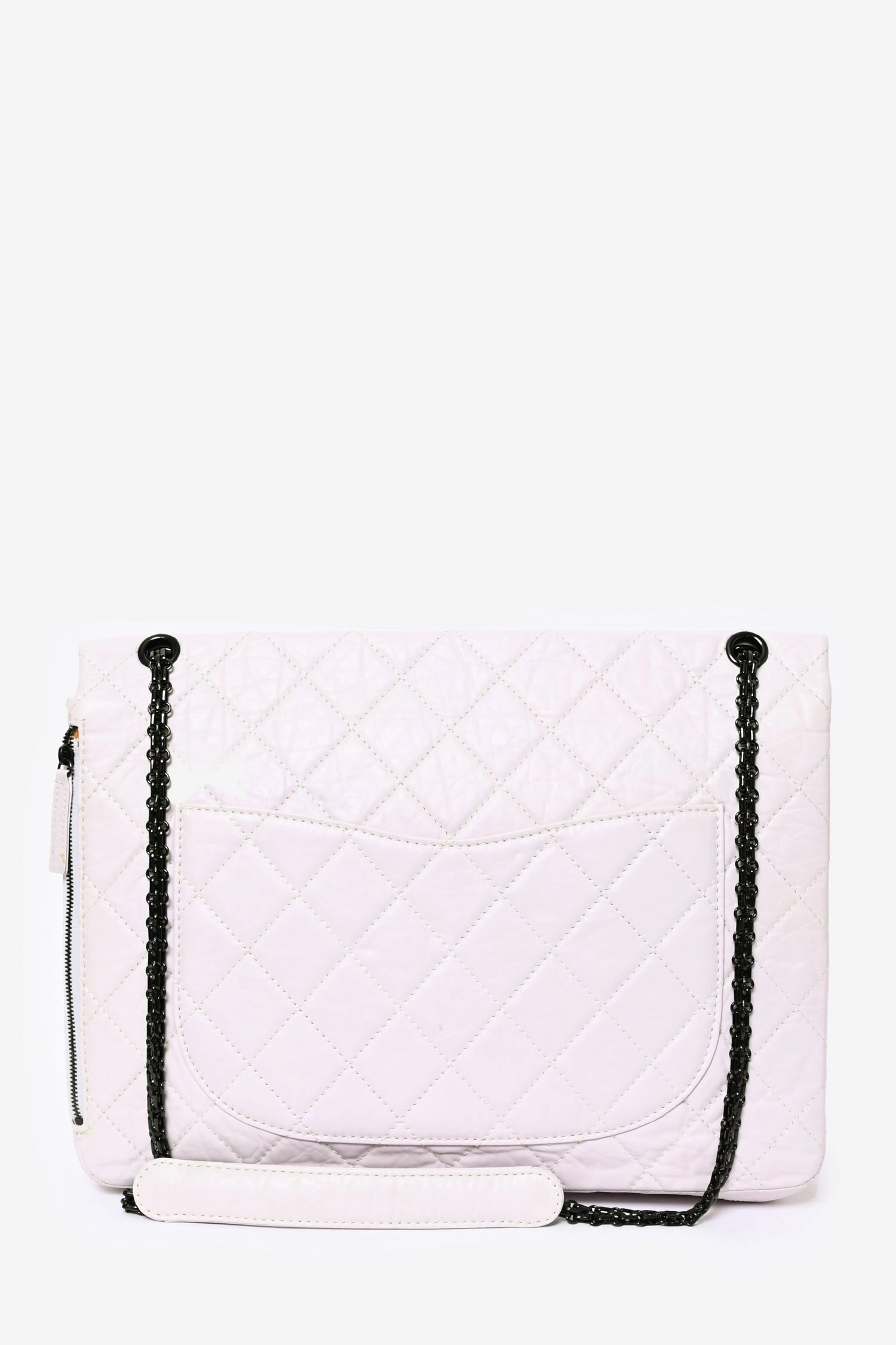 Pre-Loved Chanel 2008/9 Grey Leather Quilted 2.55 Reissue XL Bag