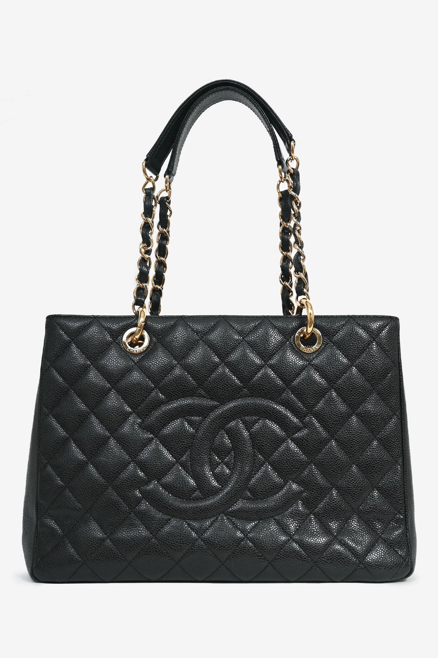 Pre-Loved Chanel 2011-12 Black Caviar Leather Grand Shopping Tote GHW