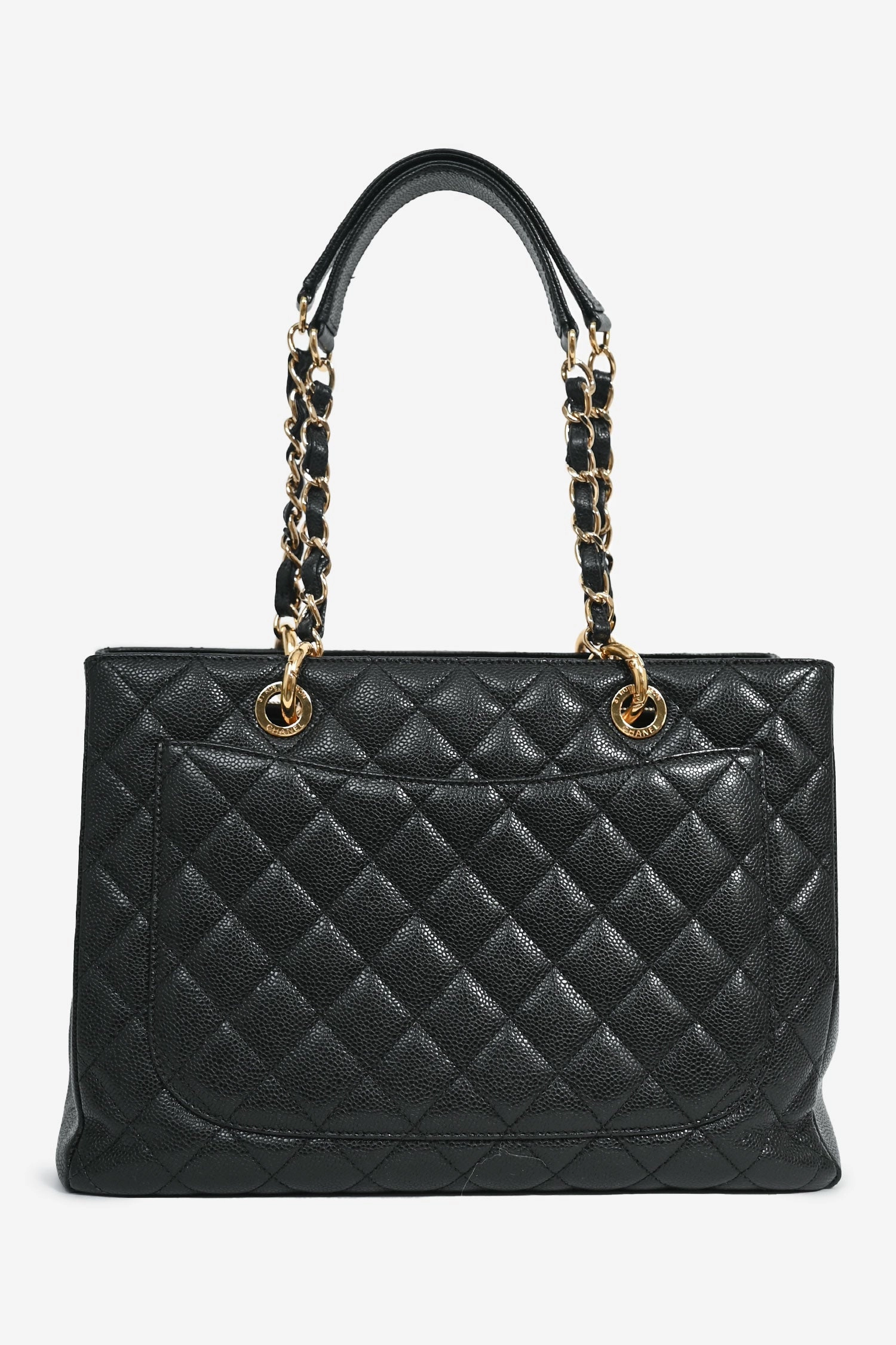 Pre-Loved Chanel 2011-12 Black Caviar Leather Grand Shopping Tote GHW