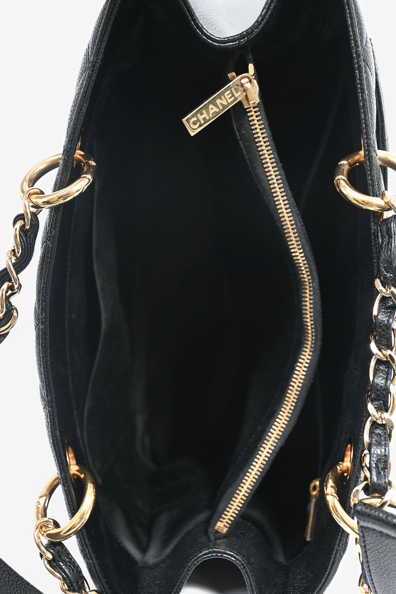 Pre-Loved Chanel 2011-12 Black Caviar Leather Grand Shopping Tote GHW