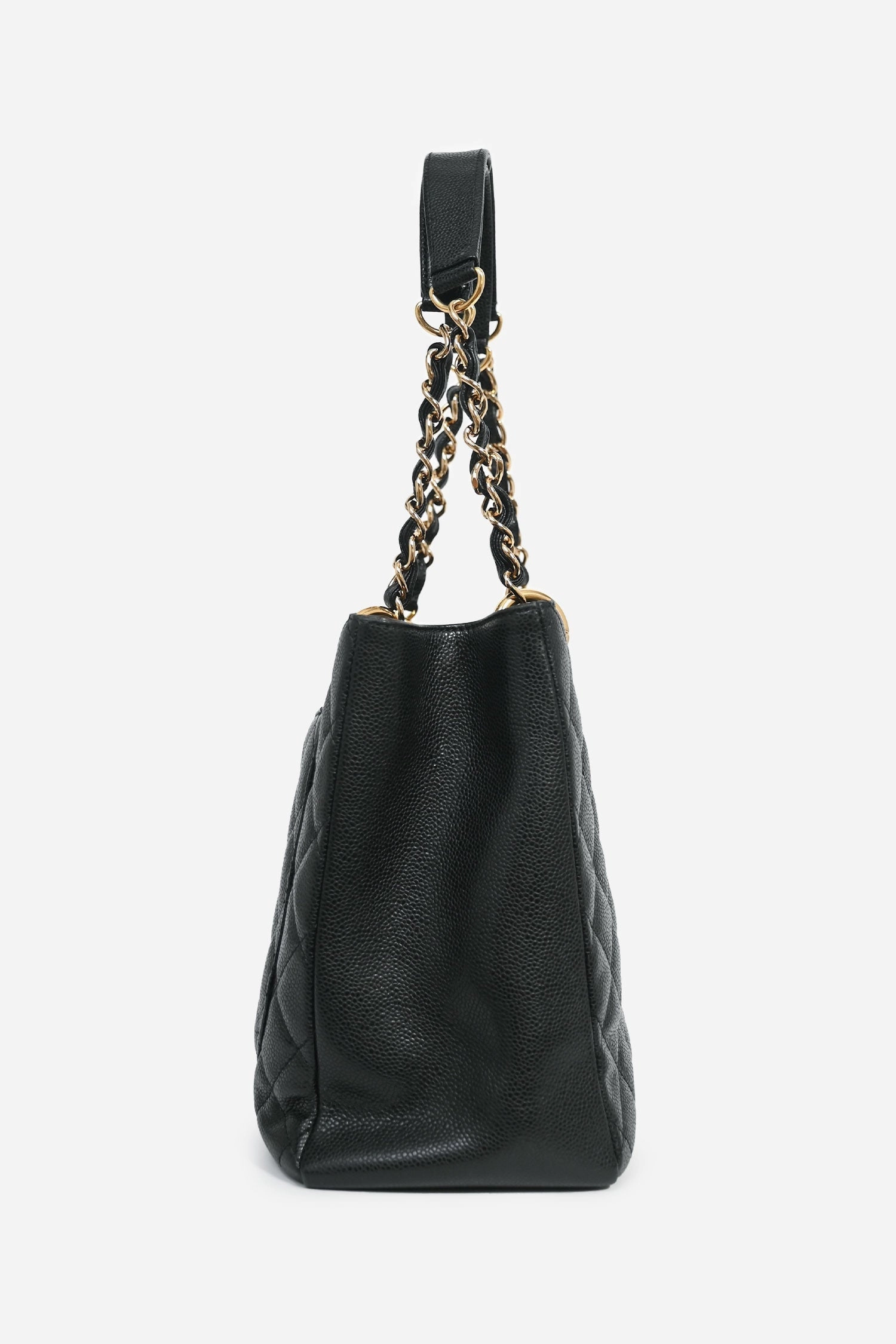 Pre-Loved Chanel 2011-12 Black Caviar Leather Grand Shopping Tote GHW