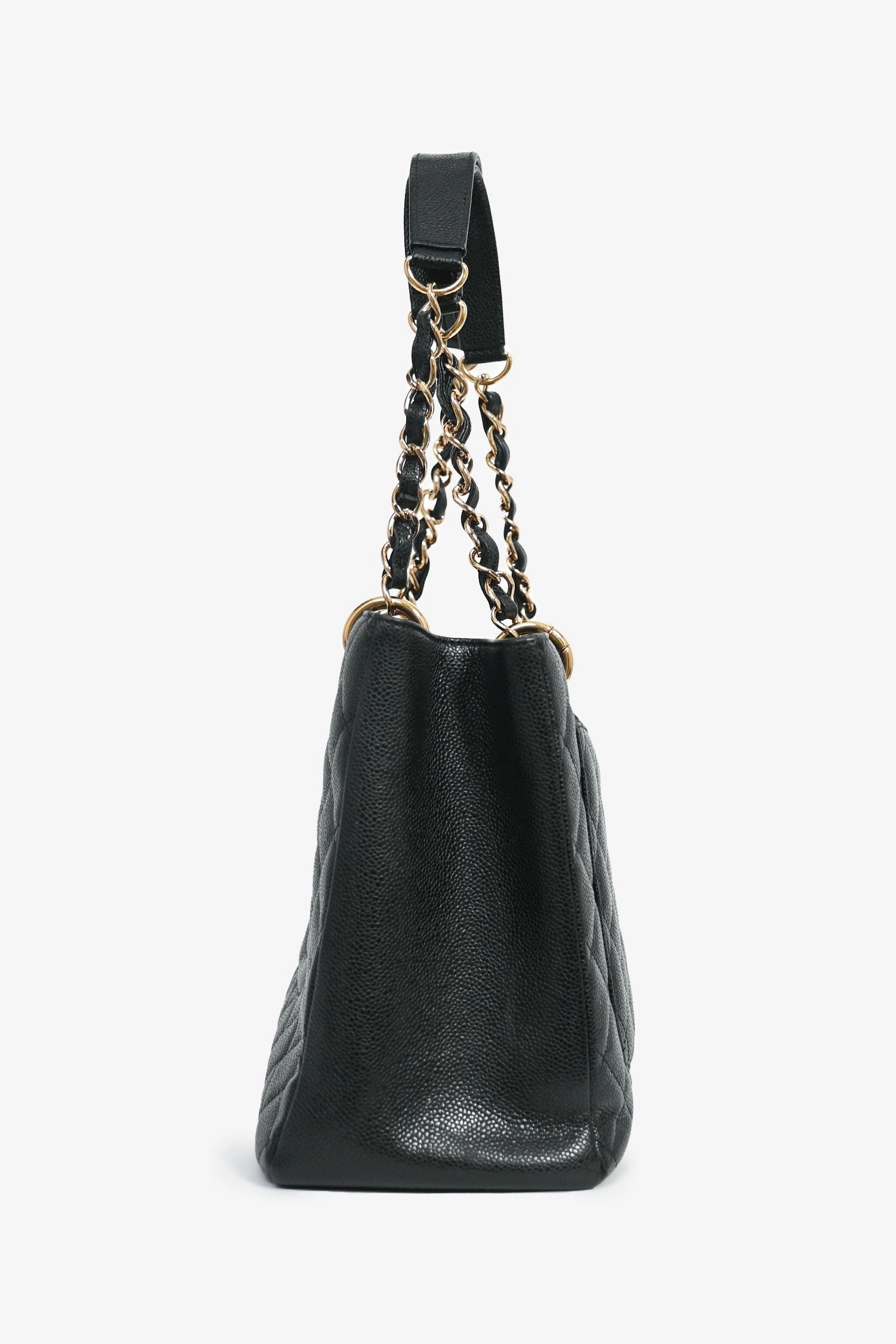 Pre-Loved Chanel 2011-12 Black Caviar Leather Grand Shopping Tote GHW