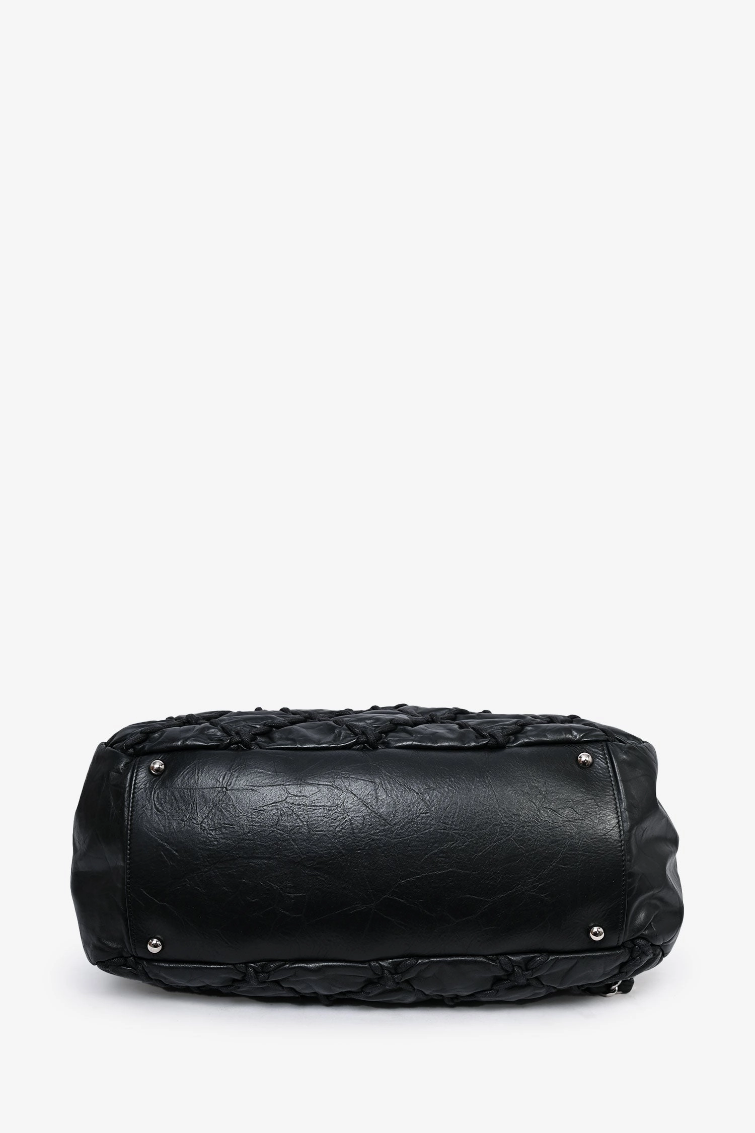Pre-Loved Chanel 2011-12 Black Leather Ultra Stitch Large Bowling Bag