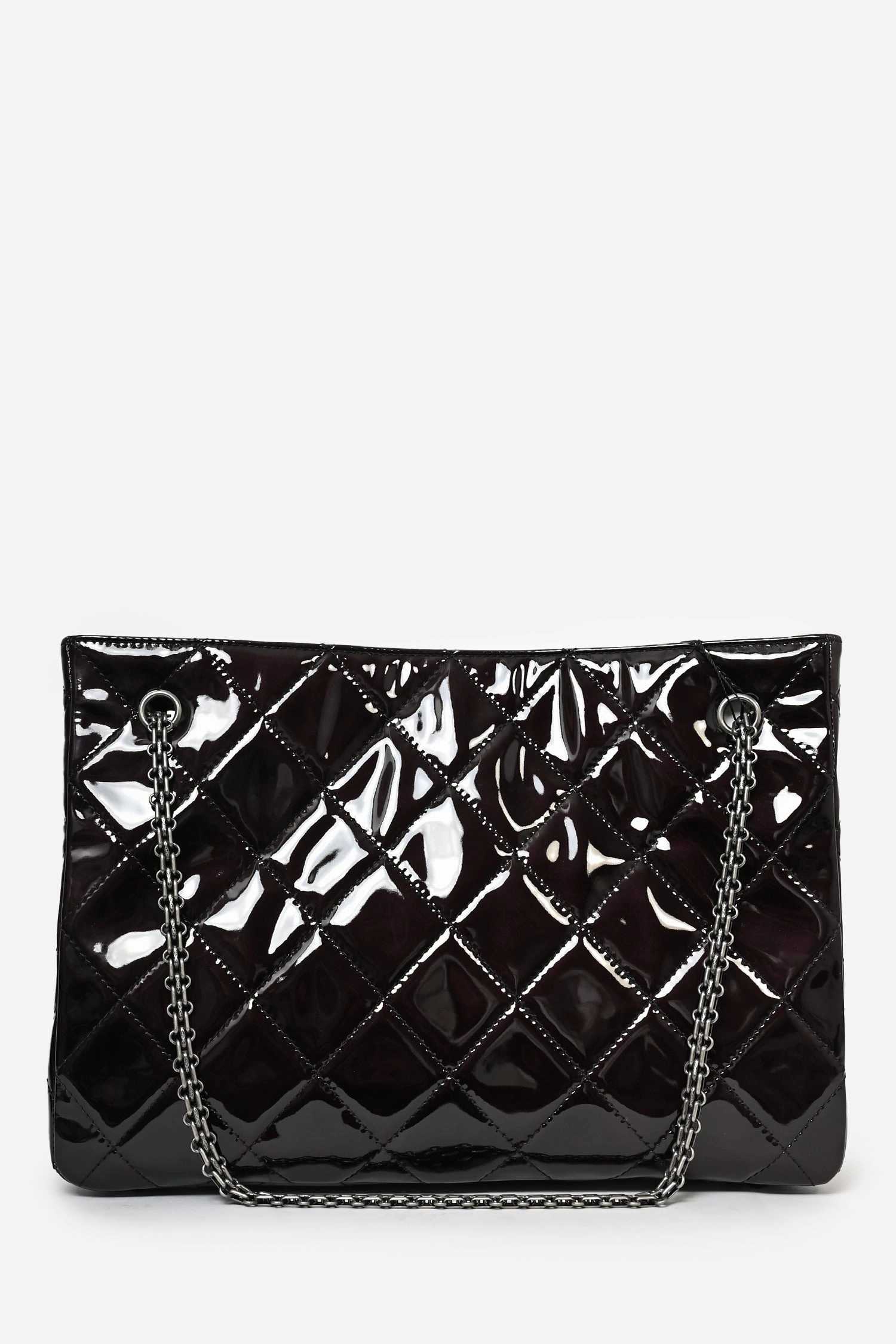 Pre-Loved Chanel  2011/12 Black Patent Quilted Leather 2.55 Reissue Tote Bag