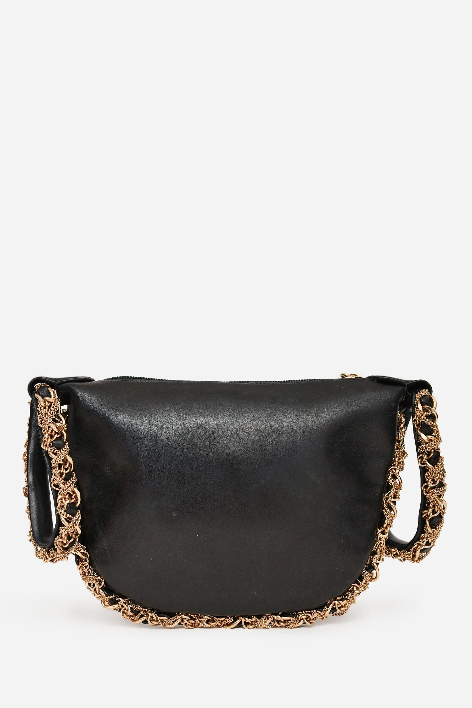 Pre-Loved Chanel 2012/13 Black Lambskin Twisted Chain Hobo Mini Handbag