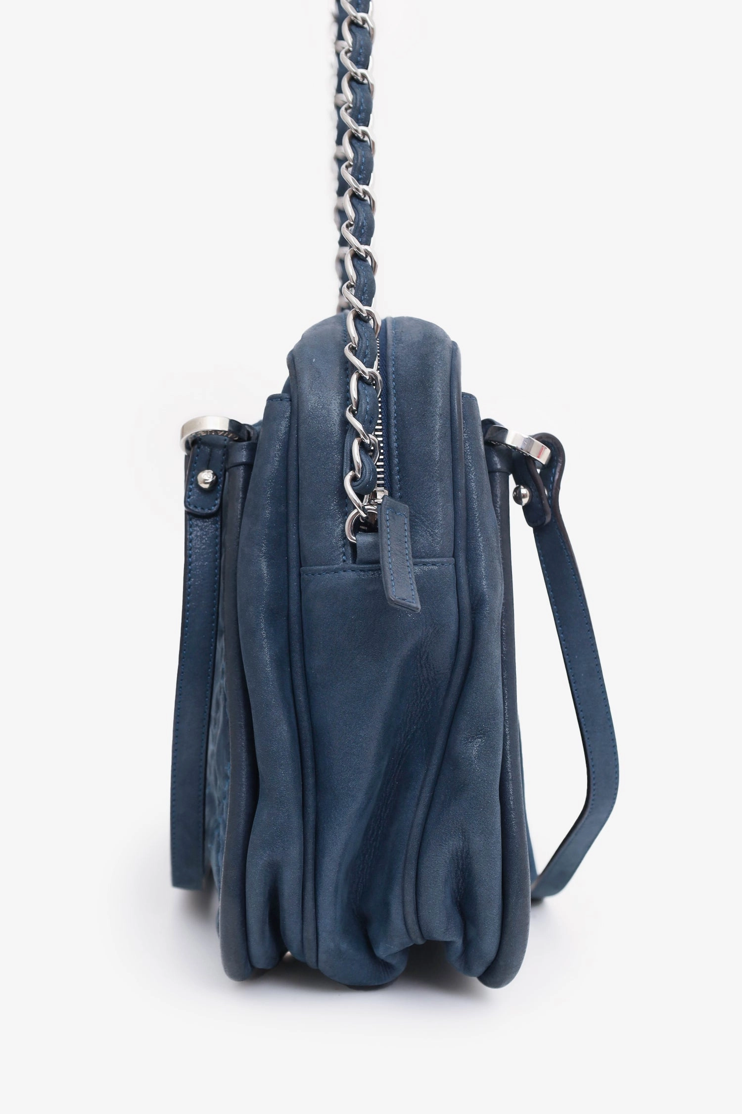 Pre-Loved Chanel 2012 Navy Quilted Leather Iridescent Relax CC Shoulder Bag