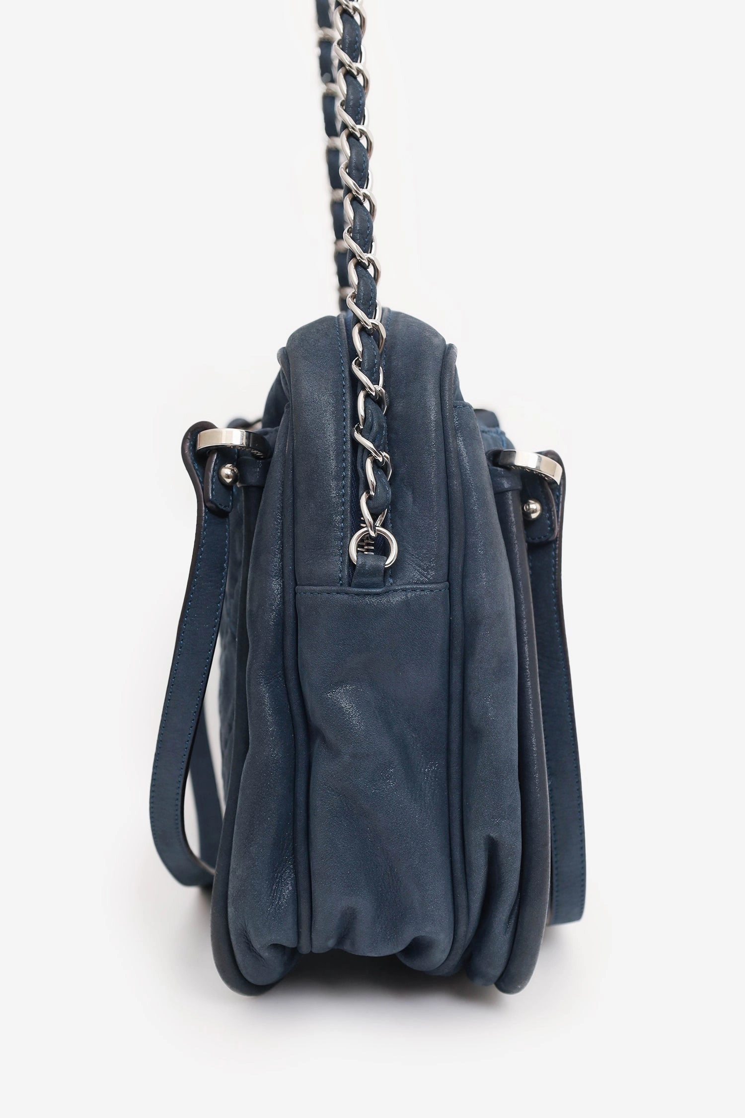Pre-Loved Chanel 2012 Navy Quilted Leather Iridescent Relax CC Shoulder Bag